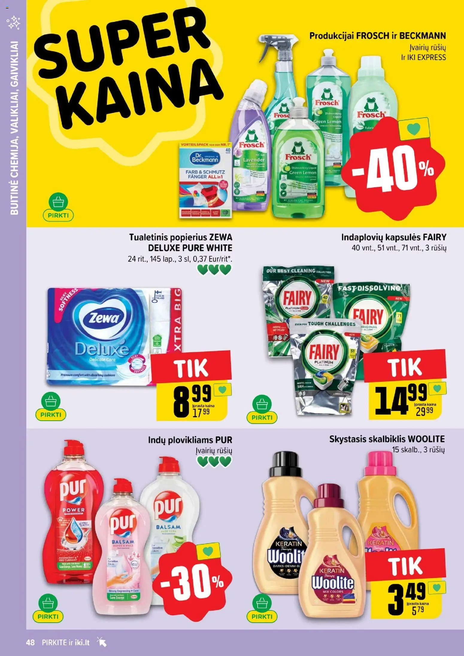 IKI akcijos nuo 01.05.2026 | Puslapis: 48 | Prekių: Wc, Tualetinis popierius