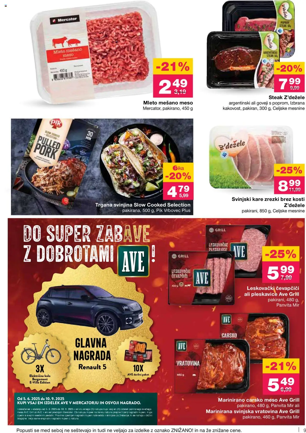 Mercator katalog │ velja od 14.08.2025 | Stran: 9 | Izdelki: Vratovina, Pleskavice, Zrezki, Grill