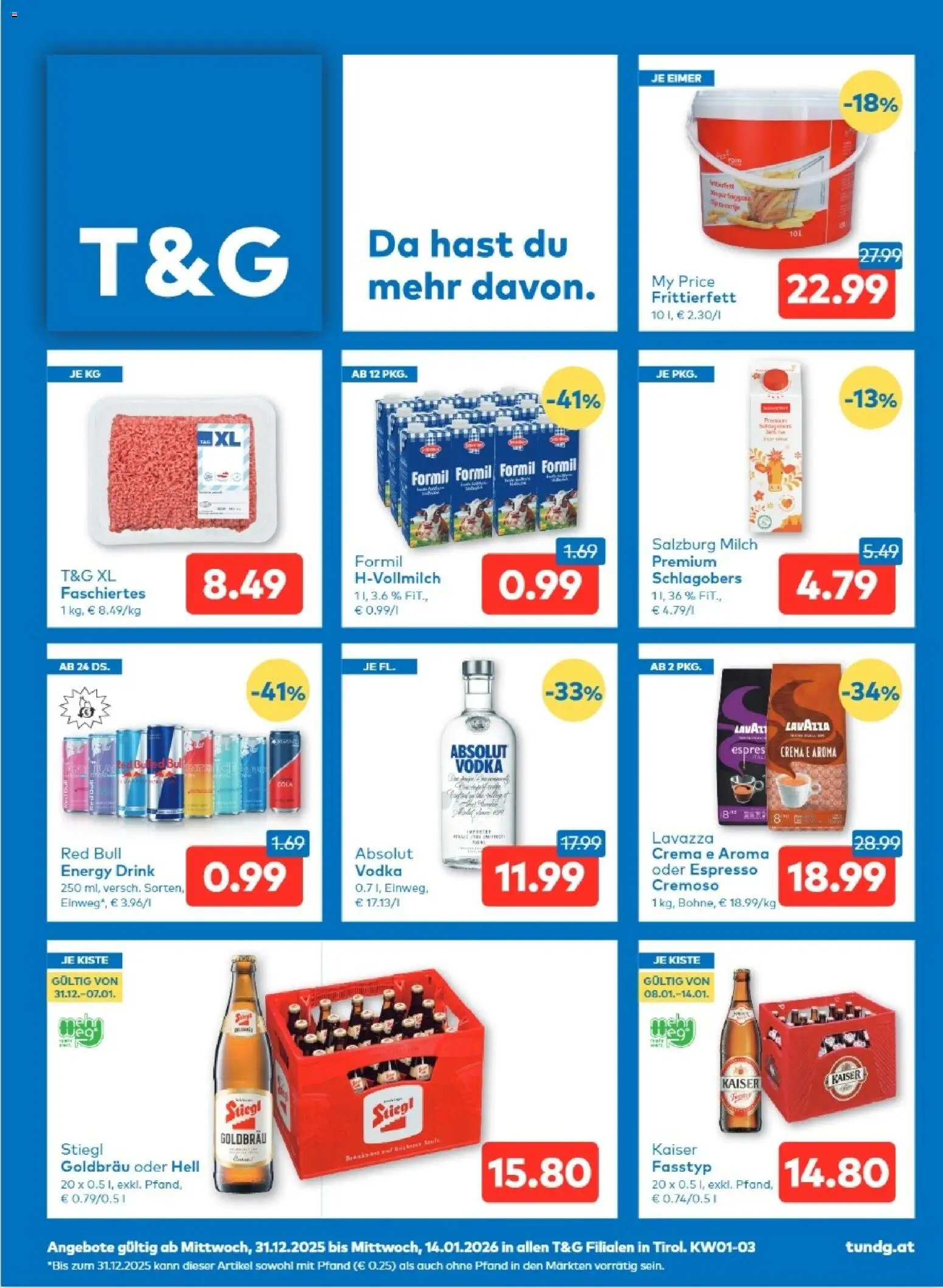 T&G - Tirol gültig ab 31.12.2025 | Seite: 1 | Produkte: Milch