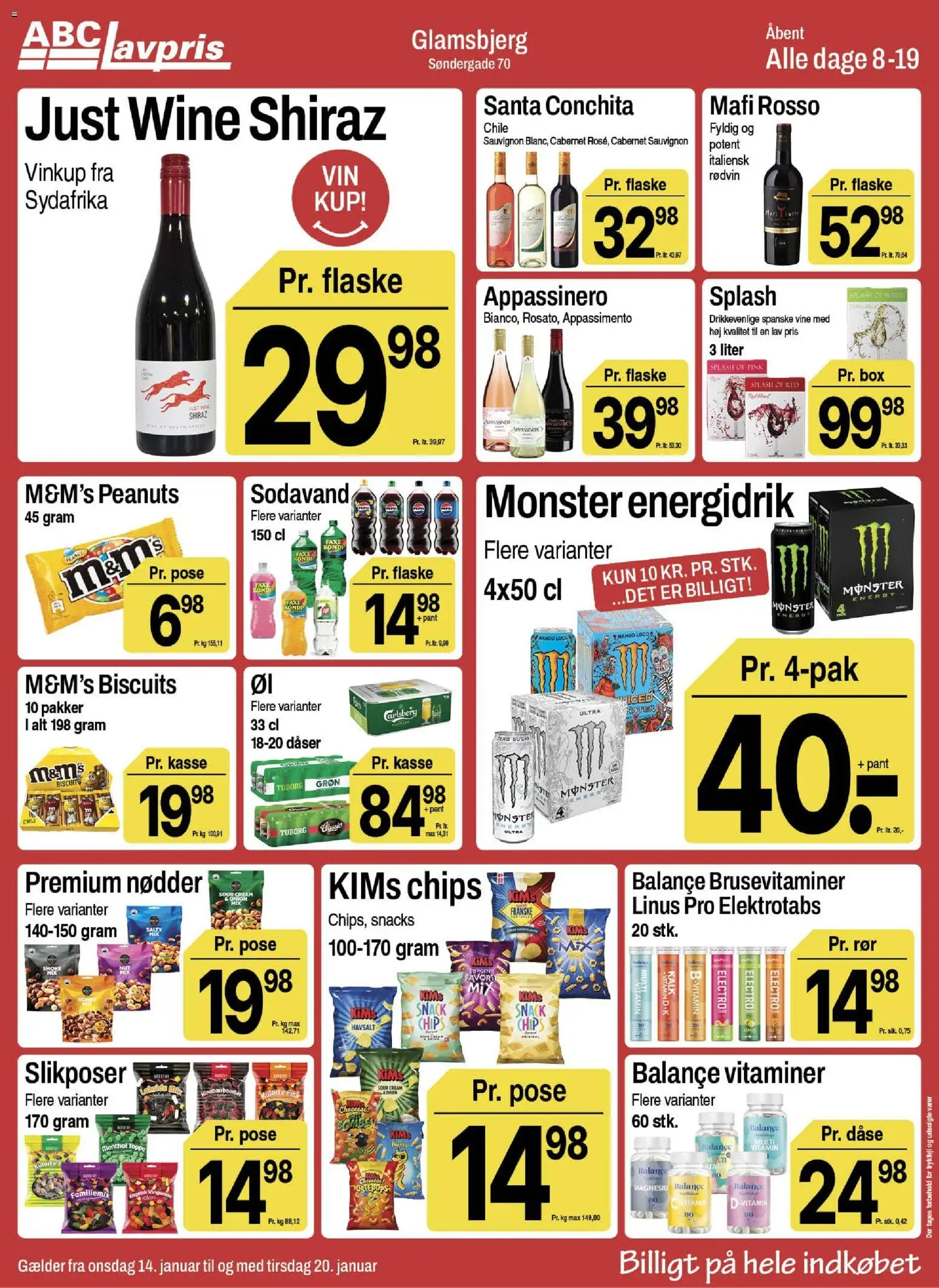 Abc Lavpris tilbudsavis – gyldig fra 14.01.2026 | Side: 8 | Produkter: Mango, Nødder, Sodavand, Toppe