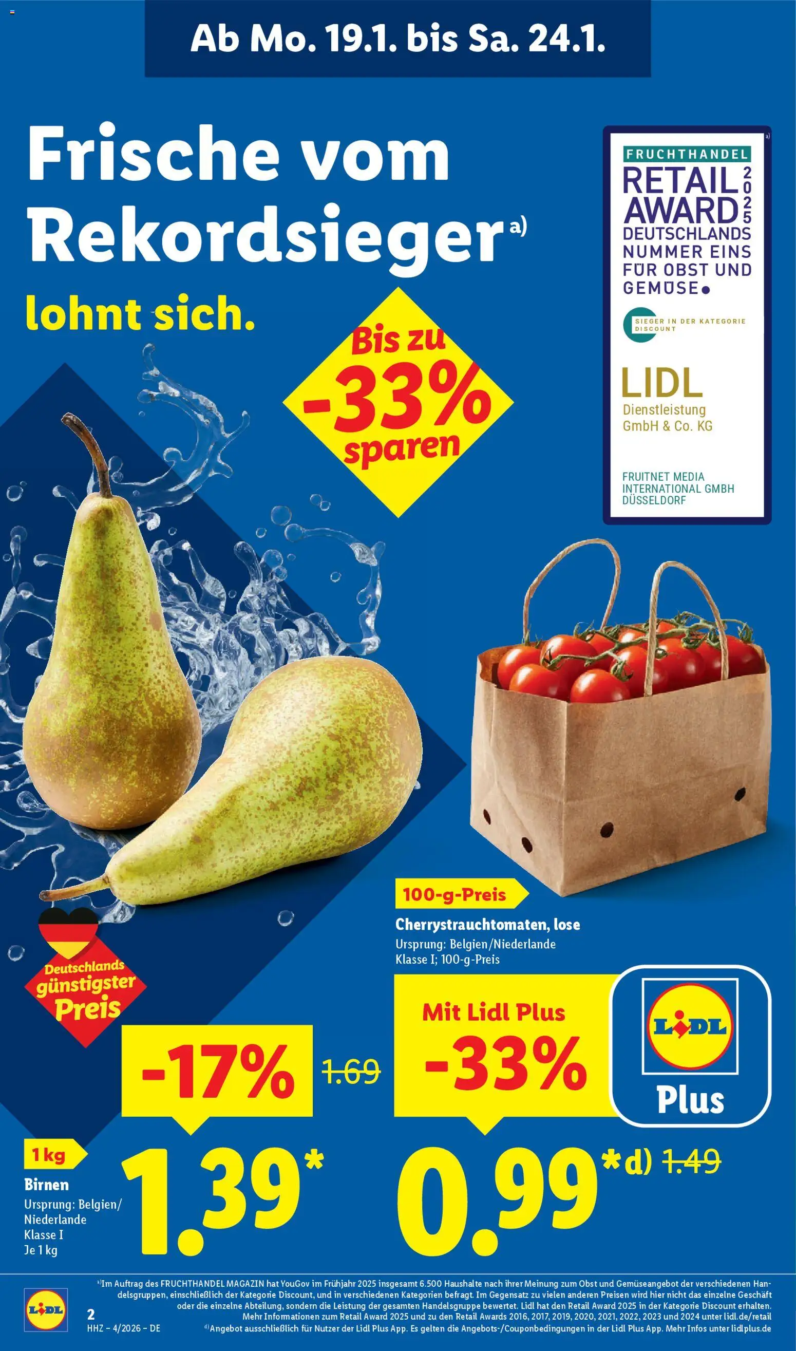 Lidl Prospekt Traunreut – gültig ab 19.01.2026 | Seite: 4 | Produkte: Gemüse, Obst
