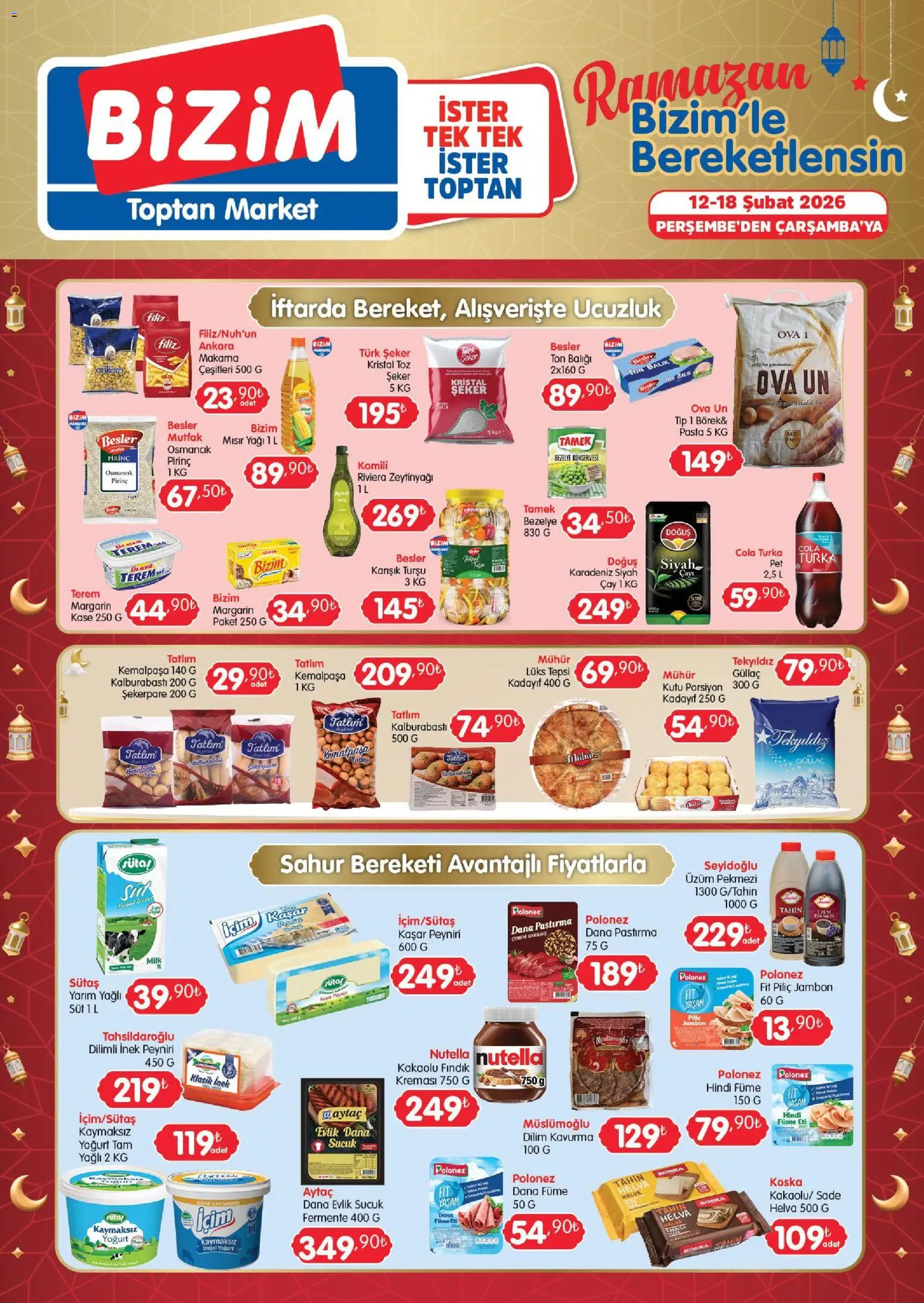 Bizim Toptan Katalog - 12.02.2026 tarihinden itibaren geçerlidir | Sayfa: 1 | Ürünler: Pirinç, Balık, Tepsi, Hindi füme