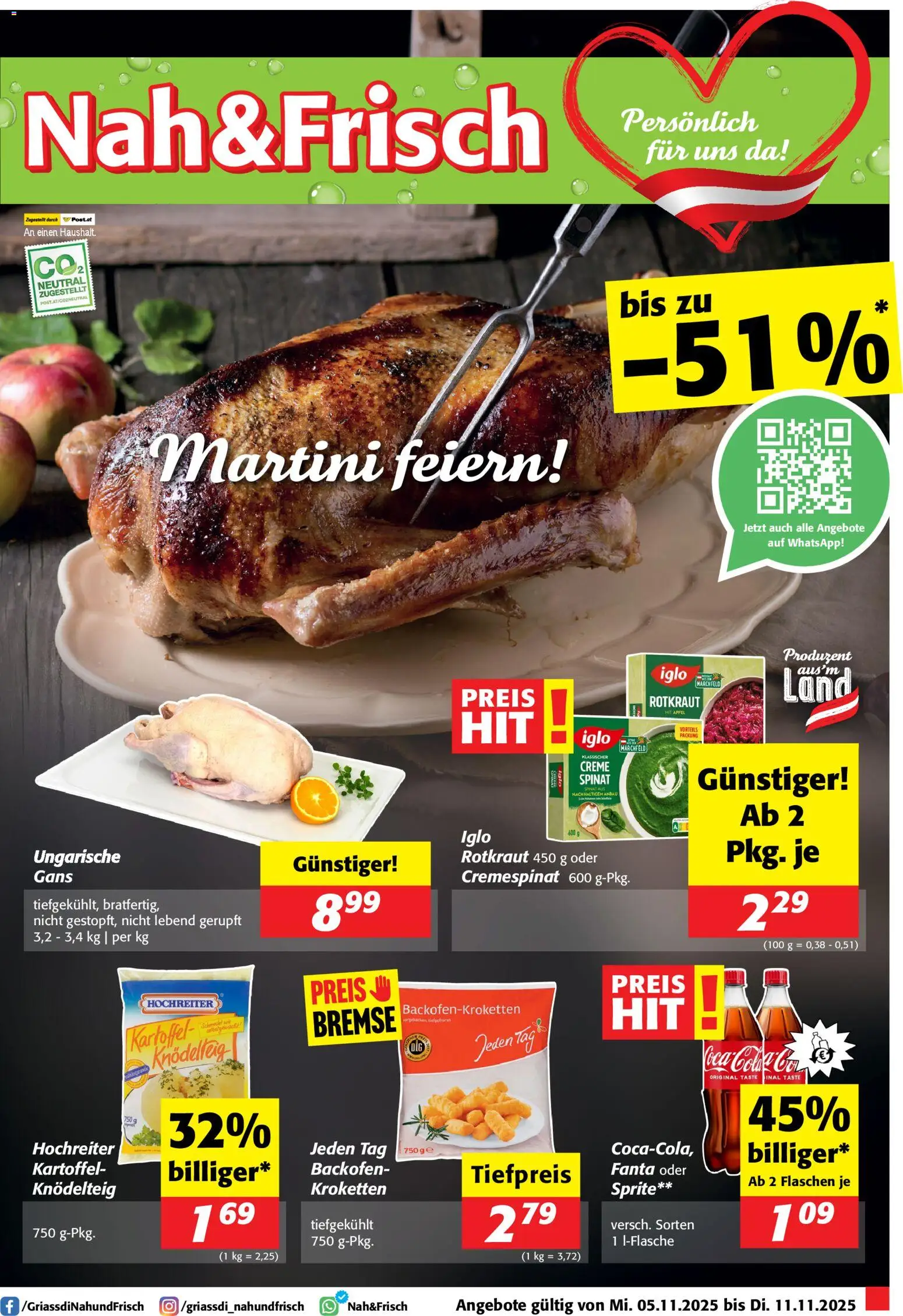 Nah und Frisch Flugblatt gültig ab 05.11.2025 | Seite: 1 | Produkte: Creme, Äpfel