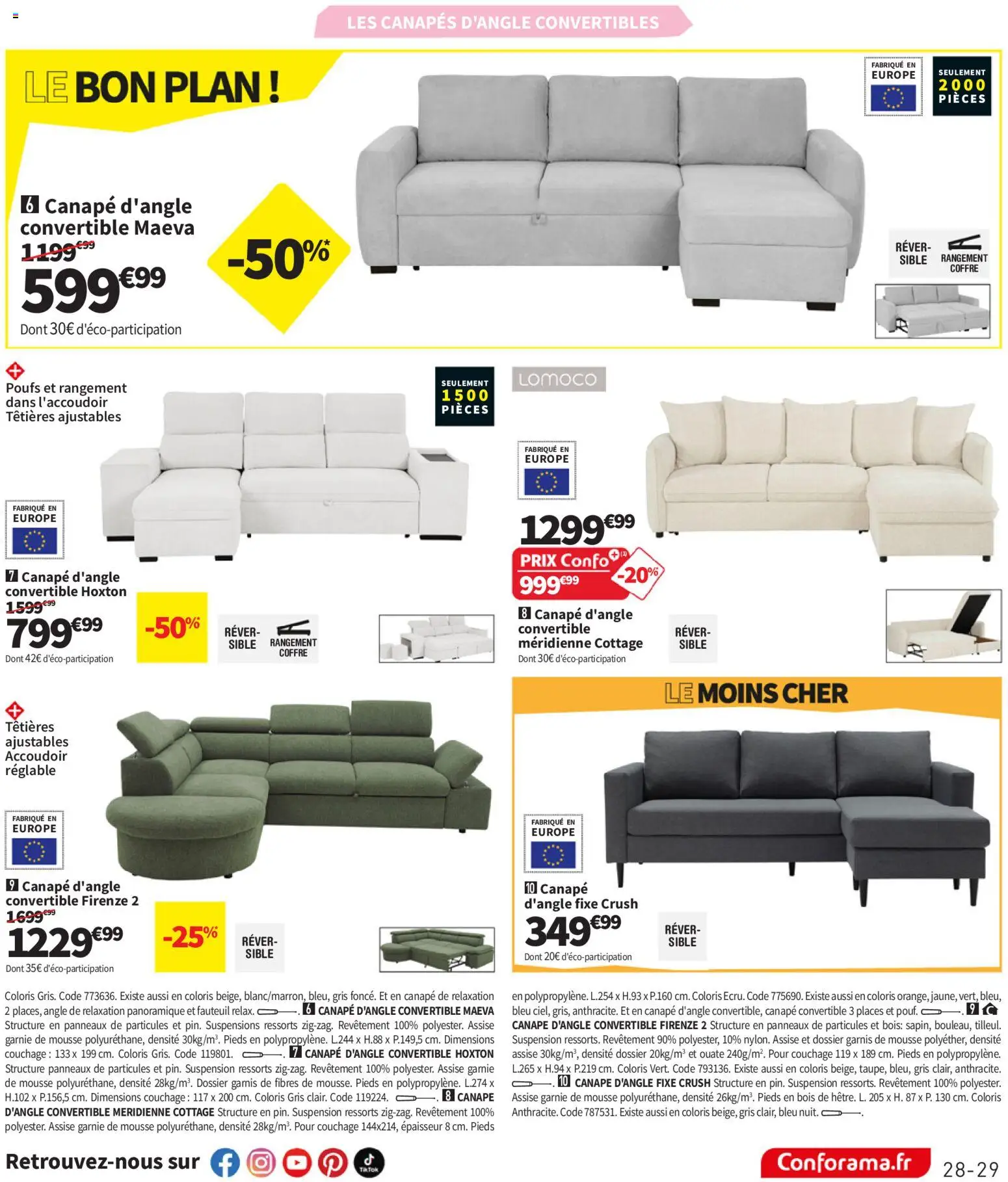 {H1} | Page: 29 | Produits: Mousse, Suspension, Canapé convertible, Fauteuil