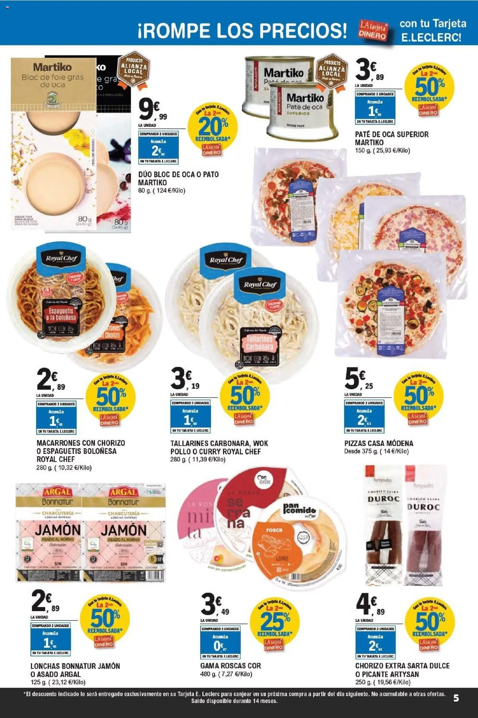 E.Leclerc -Tarjetazo │ válido desde el 18.03.2026 | Página: 5 | Productos: Jamón, Paté, Horno