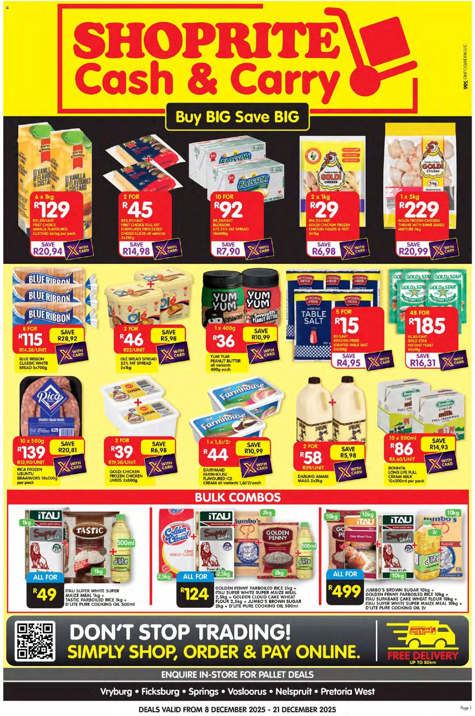 New Shoprite catalogue – valid from 08.12.2025 | Page: 1 | Products: Maize meal, Butter, Salt, Sugar