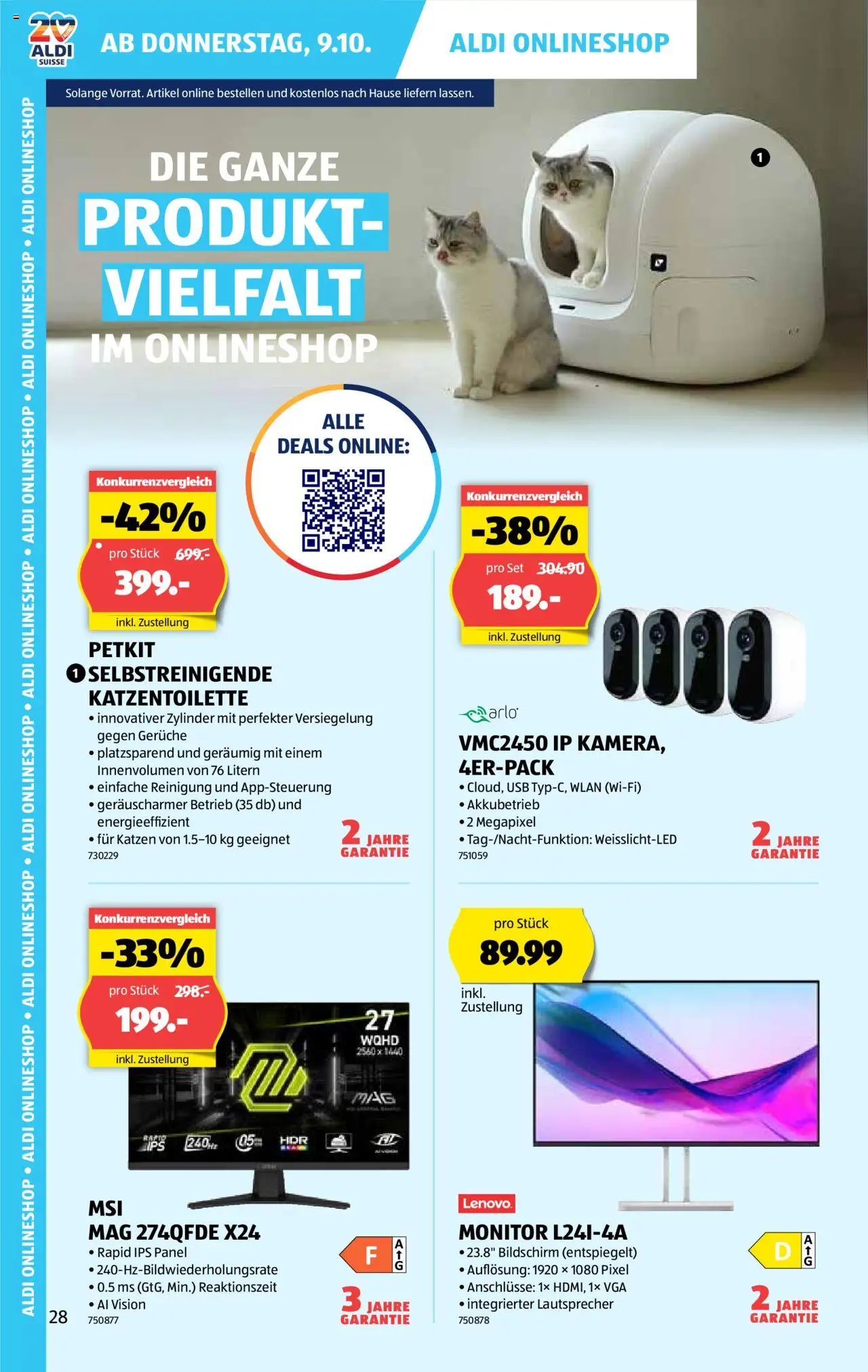Aldi Aktionen – gültig ab 09.10.2025 | Seite: 29 | Produkte: Bildschirm, Monitor, Lautsprecher, Usb