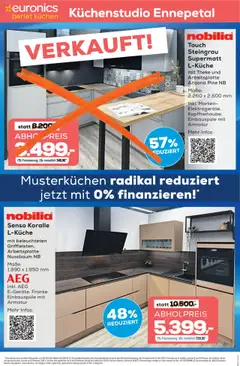 Euronics Küchen-Abverkauf Berlet ab 05.09.2025 gültig | Seite: 3 | Produkte: AEG, Theke, Armatur, Kuchen