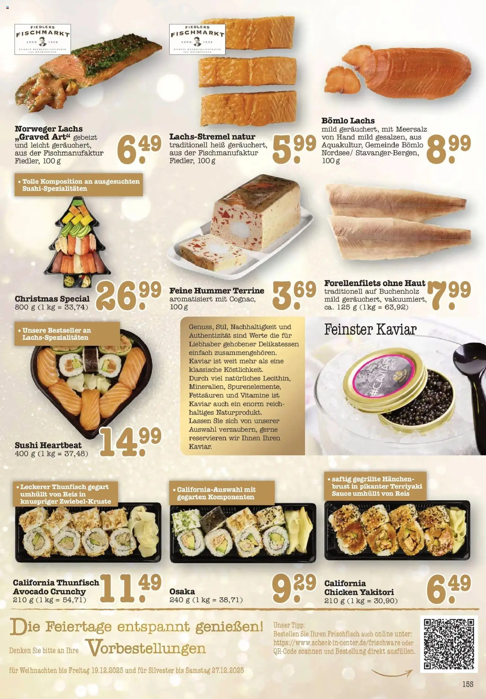 Edeka prospekt Bühlertal	 – gültig ab 15.12.2025 | Seite: 15 | Produkte: Thunfisch, Avocado, Lachs, Reis