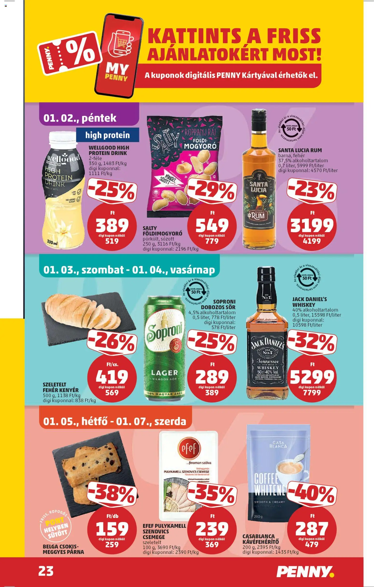 PENNY akciós ujság - amely érvényes a következő dátumtól: 02.01.2026 | Oldal: 27 | Termékek: Whiskey, Mogyoró, Párna, Tea