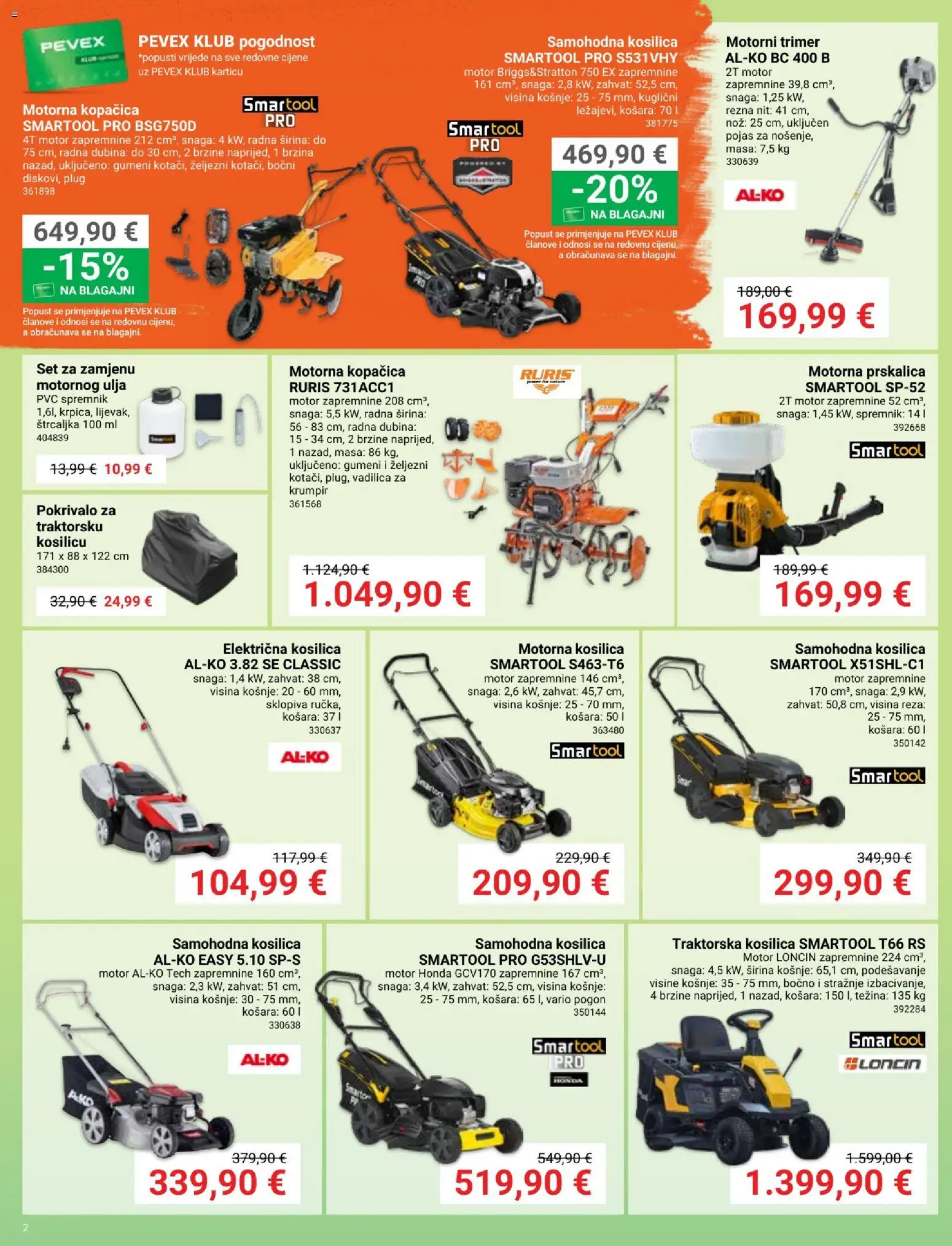 Pevex katalog | vrijedi od 05.03.2026 | Stranica: 2 | Proizvodi: Košara, Nož, Krumpir, Trimer