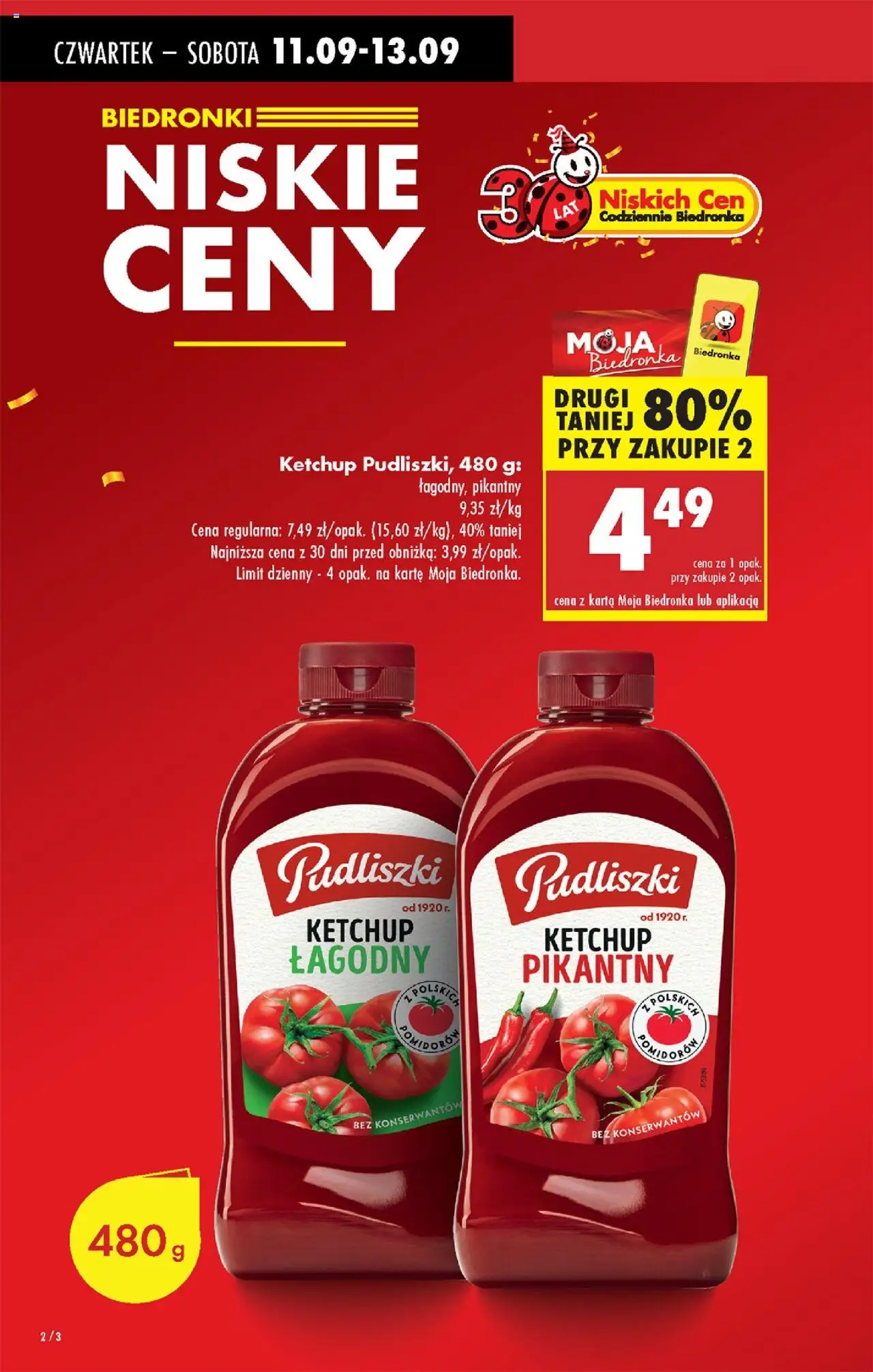 Biedronka gazetka - Oferta w tym tygodniu od 11.09.2025 | Strona: 2 | Produkty: Karta, Ketchup