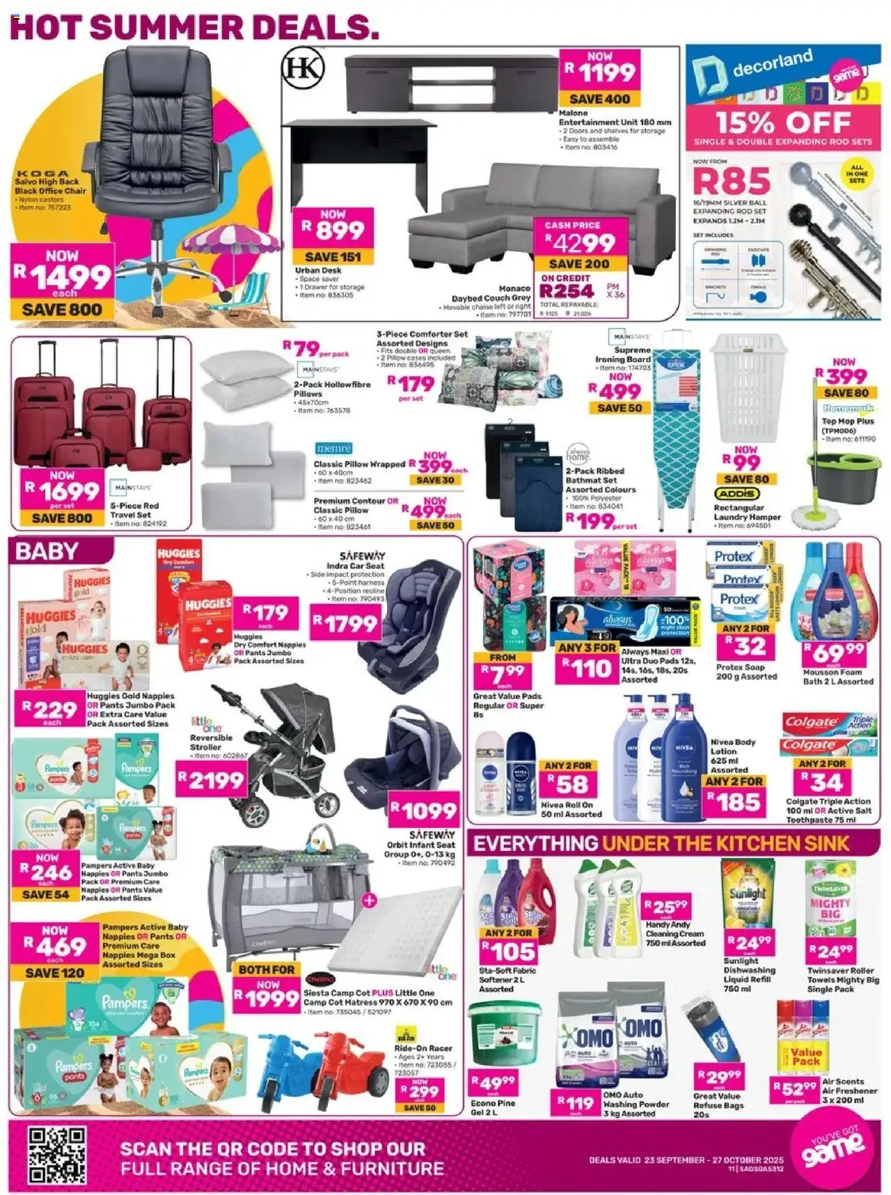 New Game catalogue – valid from 23.09.2025 | Page: 11 | Products: Ironing board, Chaise, Refuse bags, Toothpaste