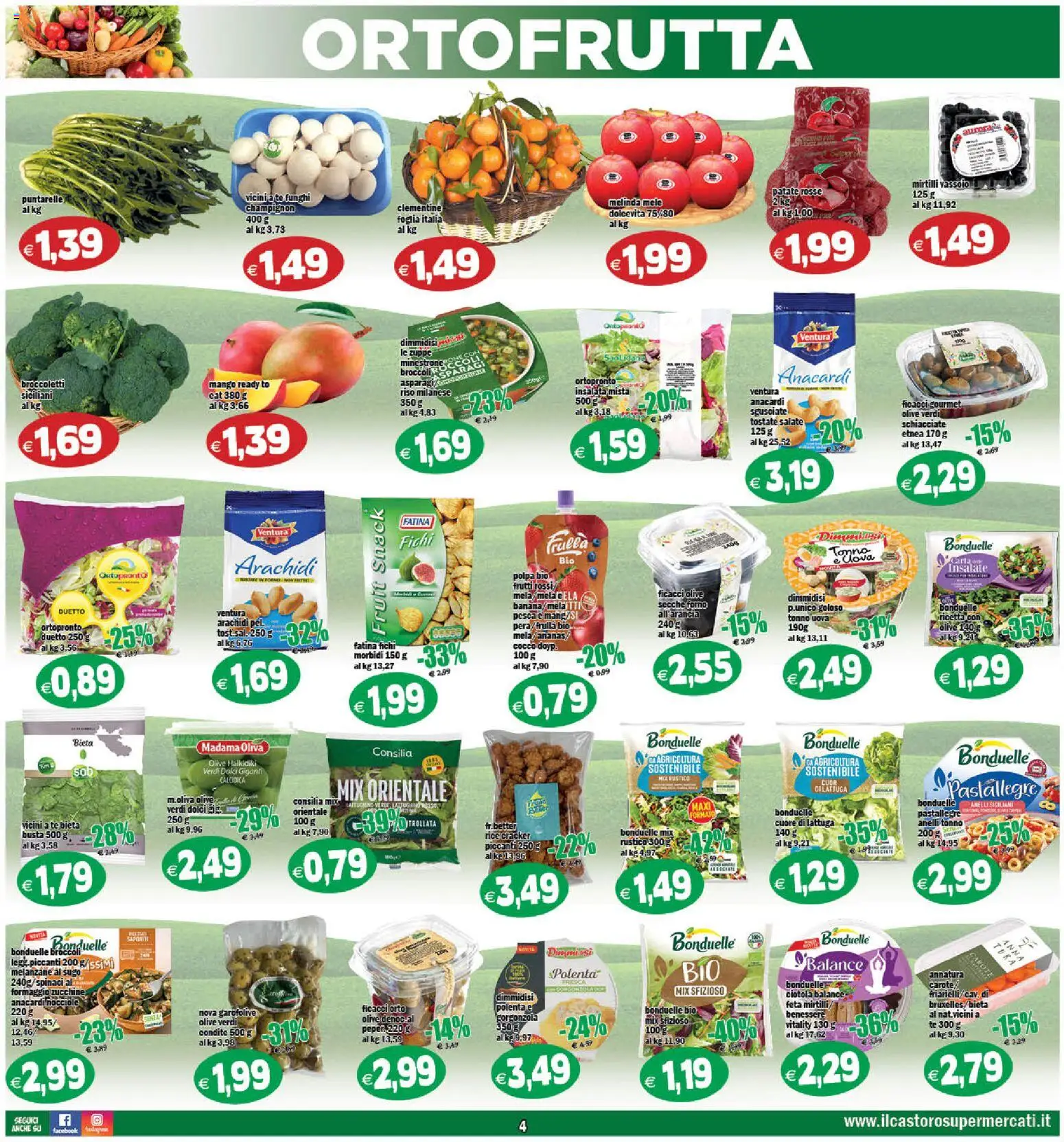 Volantino Il Castoro del 18.11.2025 | Pagina: 4 | Prodotti: Mele, Tè, Insalata, Funghi