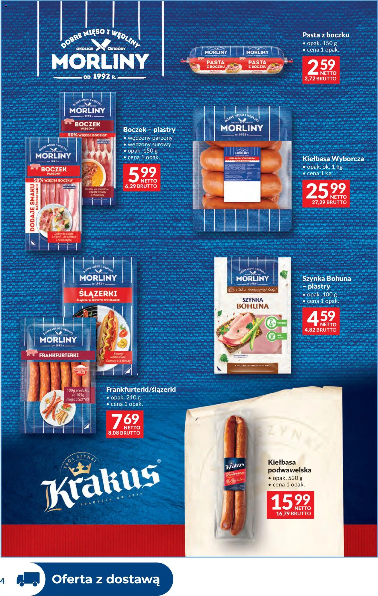 Makro gazetka - Dystrybucja do sklepów od 14.04.2026 | Strona: 4 | Produkty: Mięso, Frankfurterki, Boczek wędzony, Boczek