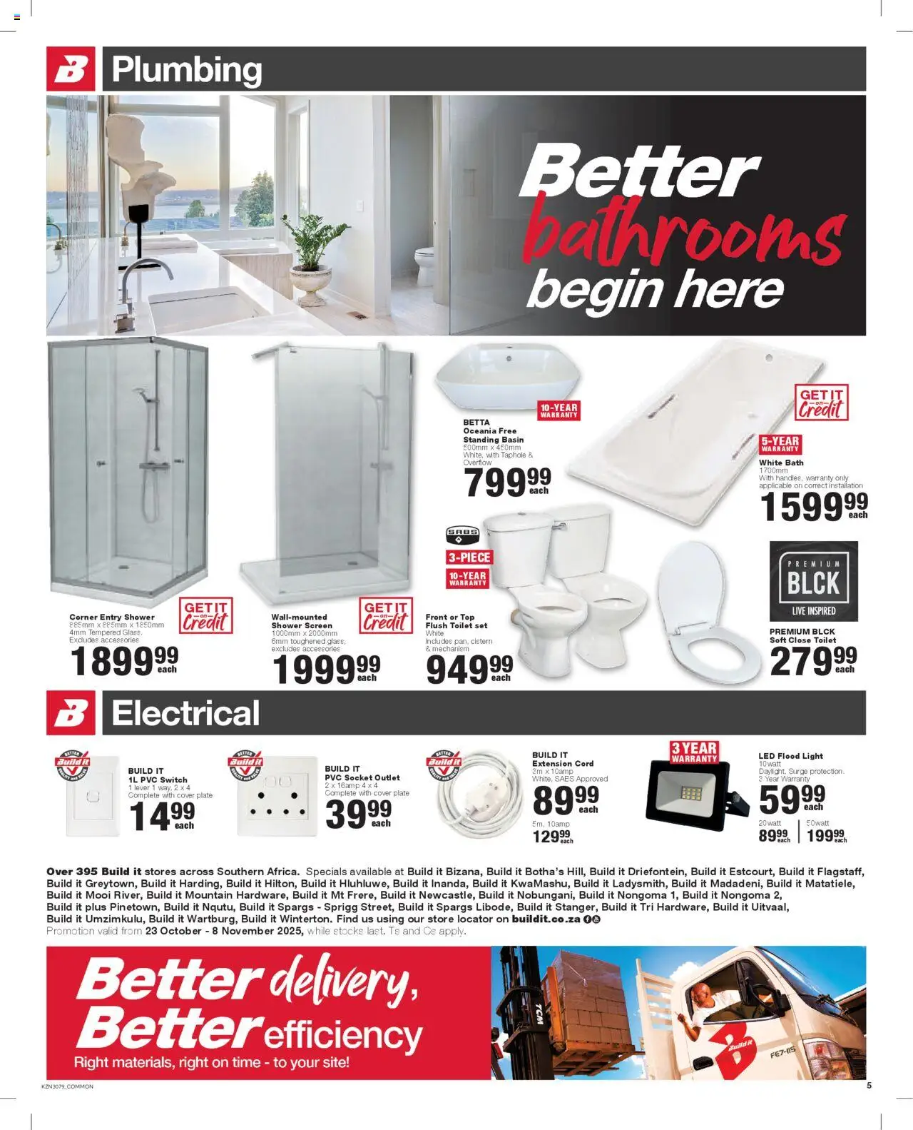 New Build It catalogue – valid from 23.10.2025 | Page: 5 | Products: Plate, Light, Switch, Basin