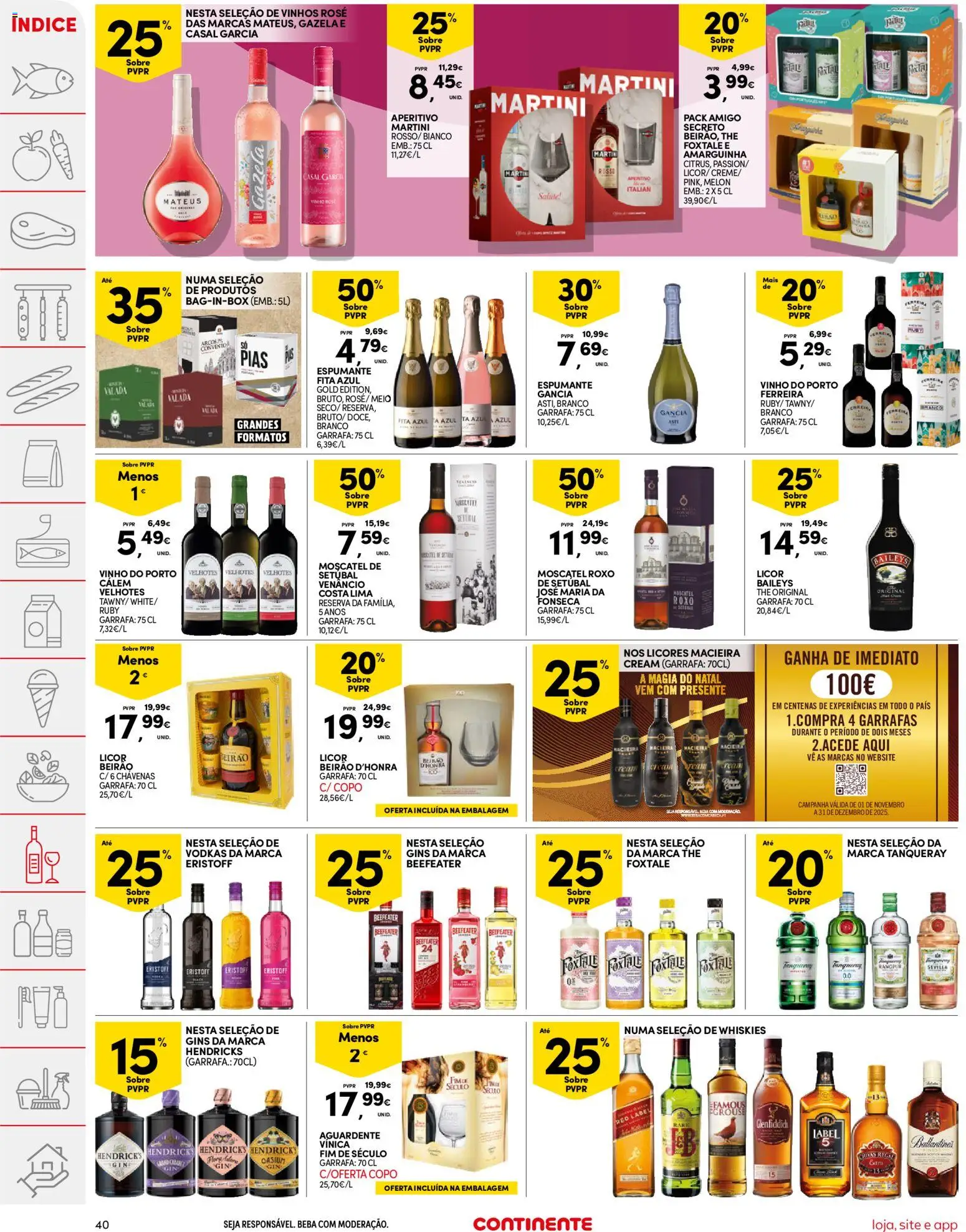 Continente folheto │ válido de 02.12.2025 | Página: 40 | Produtos: Espumante, Licor, Macieira cream, Vodka