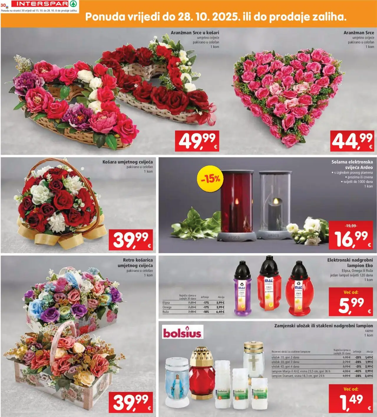 Interspar katalog | vrijedi od 15.10.2025 | Stranica: 32 | Proizvodi: Cvijeće, Košara, Celofan, Lampion