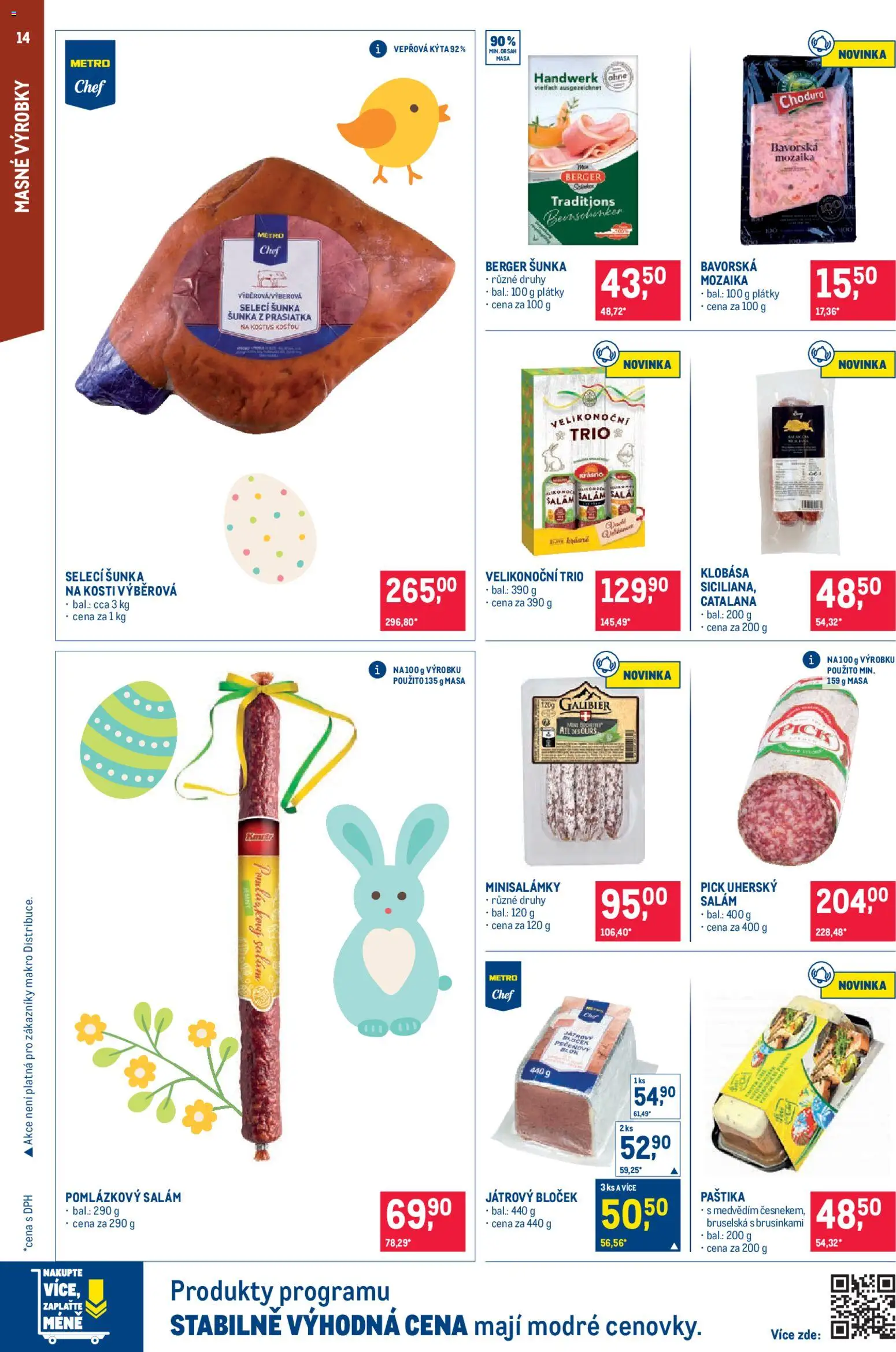 Makro leták - Pro milovníky jídla od 25.03.2026 | Strana: 14 | Produkty: Šála, Klobása, Vepřová Kýta, Paštika