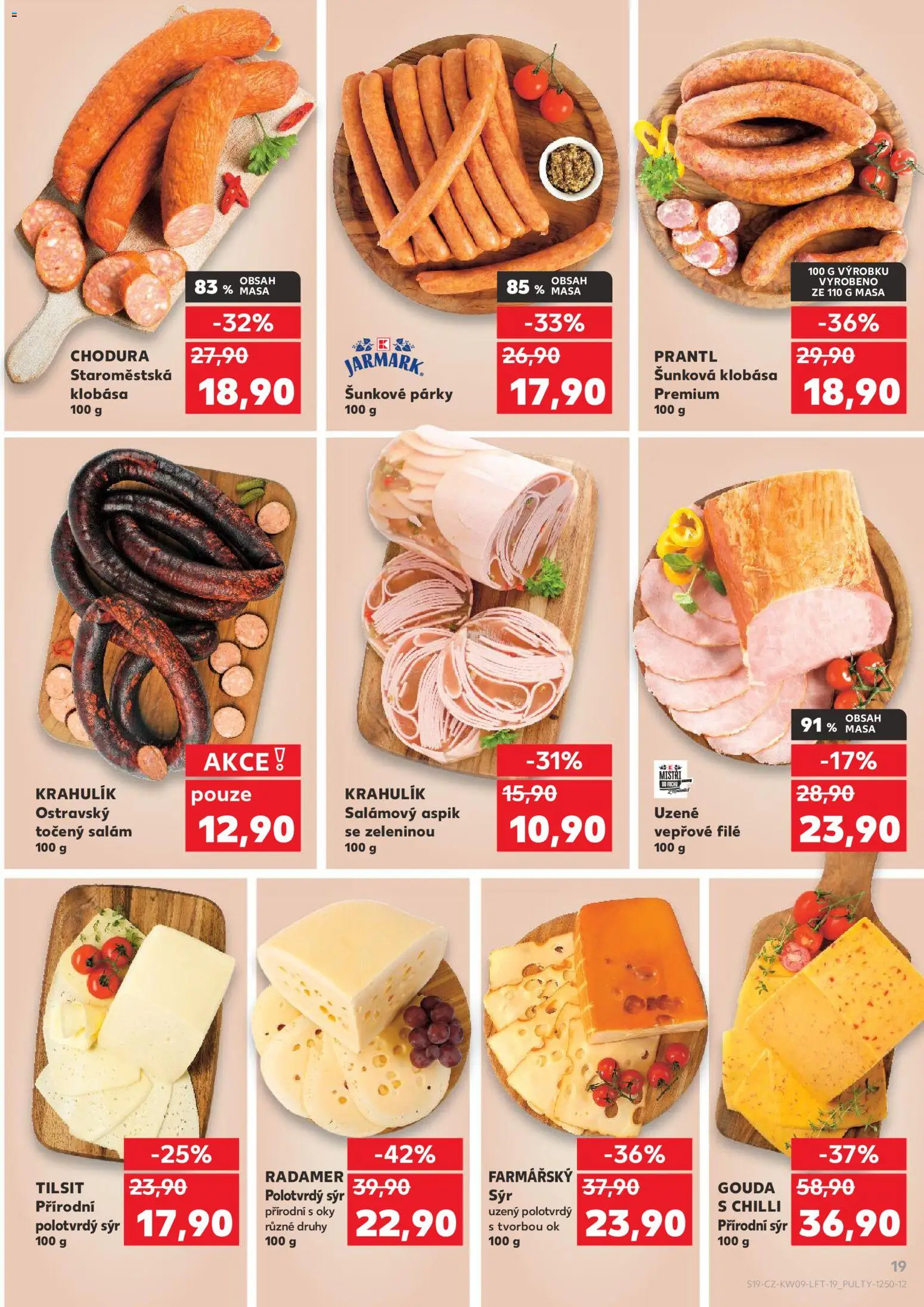 Kaufland leták - Ostrava od 25.02.2026 | Strana: 19 | Produkty: Gouda, Salám, Točený salám, File