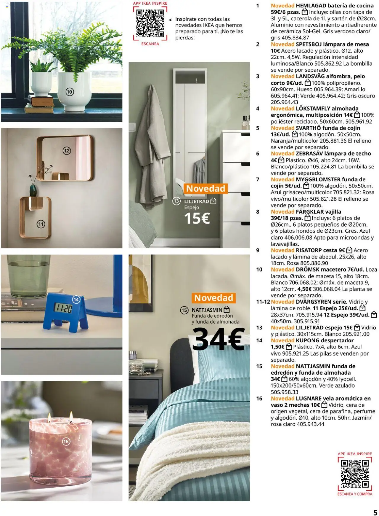 Catálogo IKEA Accesorios y decoración │ válido desde el 04.02.2025 | Página: 5 | Productos: Perfume, Bombilla, Maceta, Lámpara