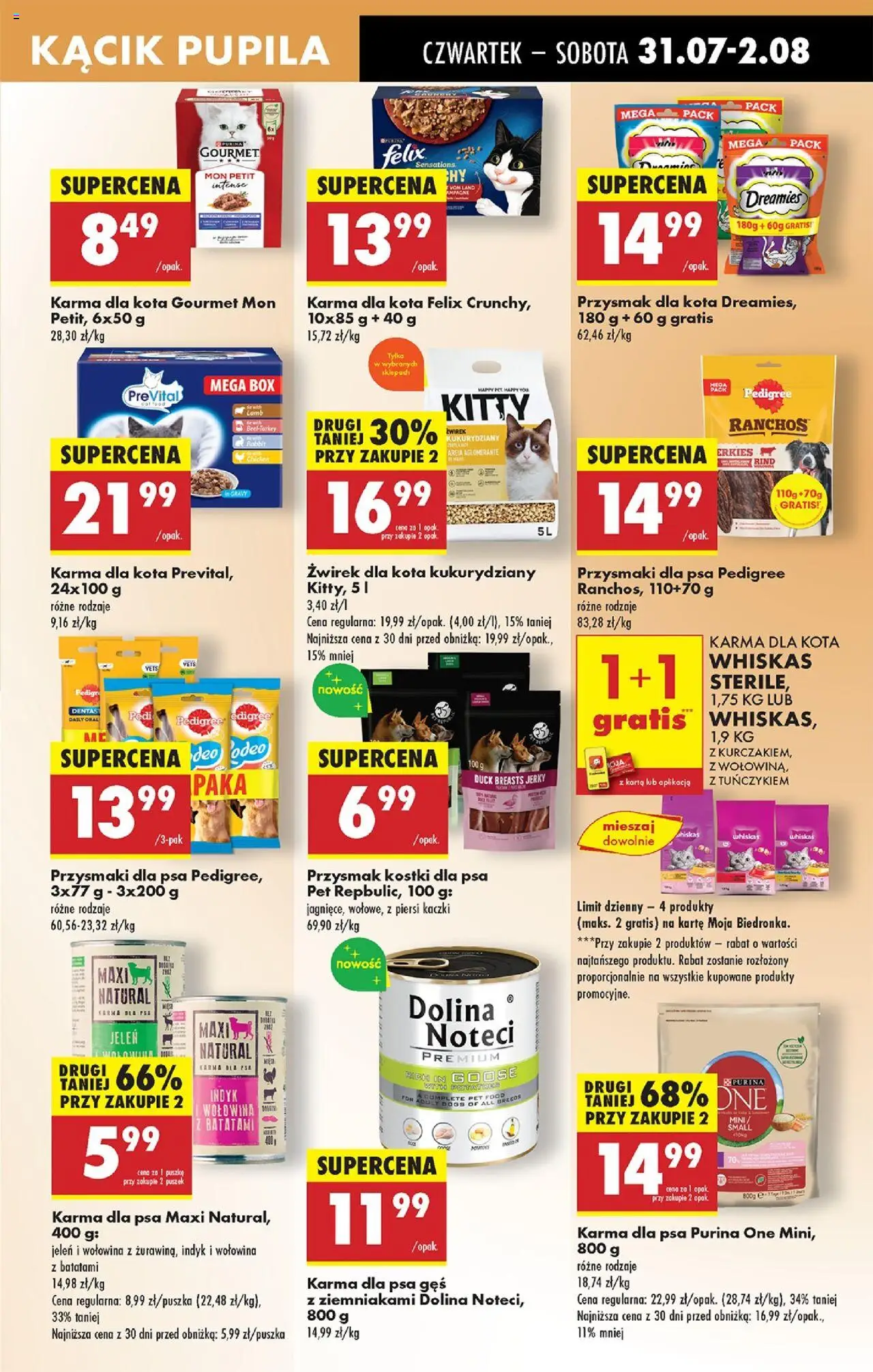 Biedronka gazetka - Oferta W tym tygodniu od 31.07.2025 | Strona: 73 | Produkty: Gęś, Karma dla psa, Przysmaki dla psa, Jeleń