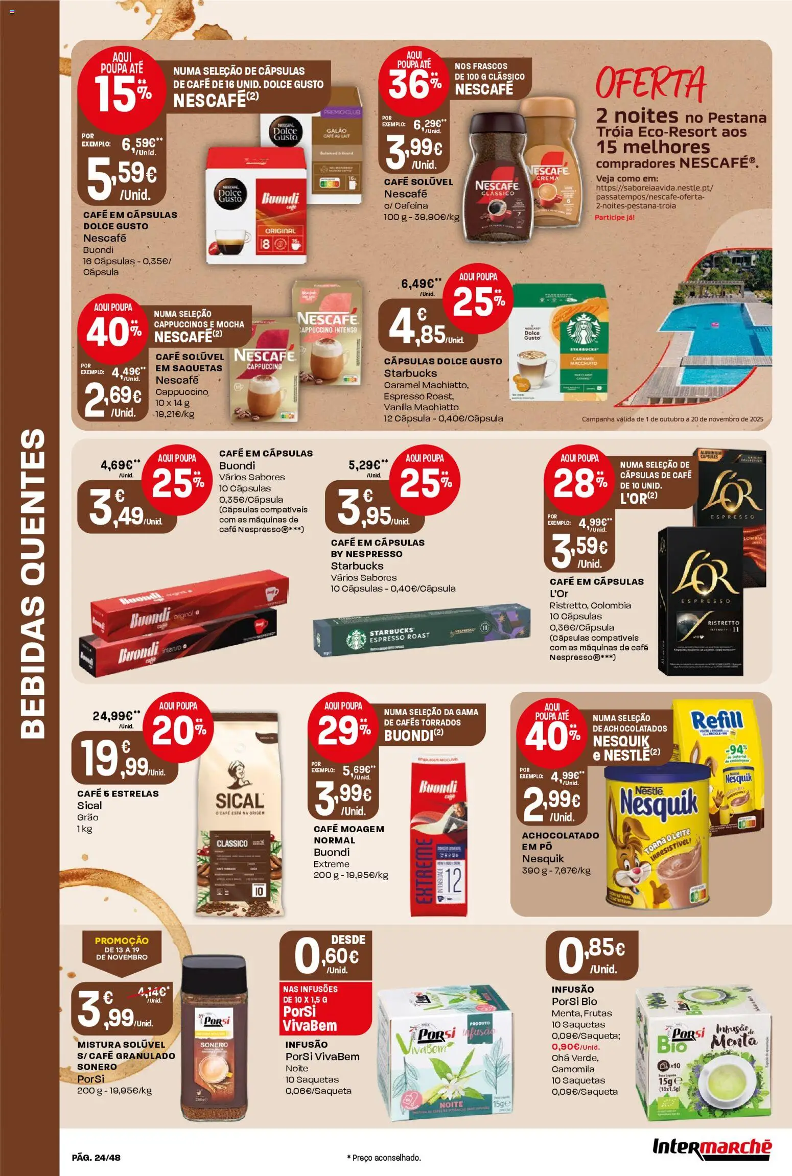 Intermarché folheto │ válido de 13.11.2025 | Página: 24 | Produtos: Nespresso, Leite, Café, Dolce gusto