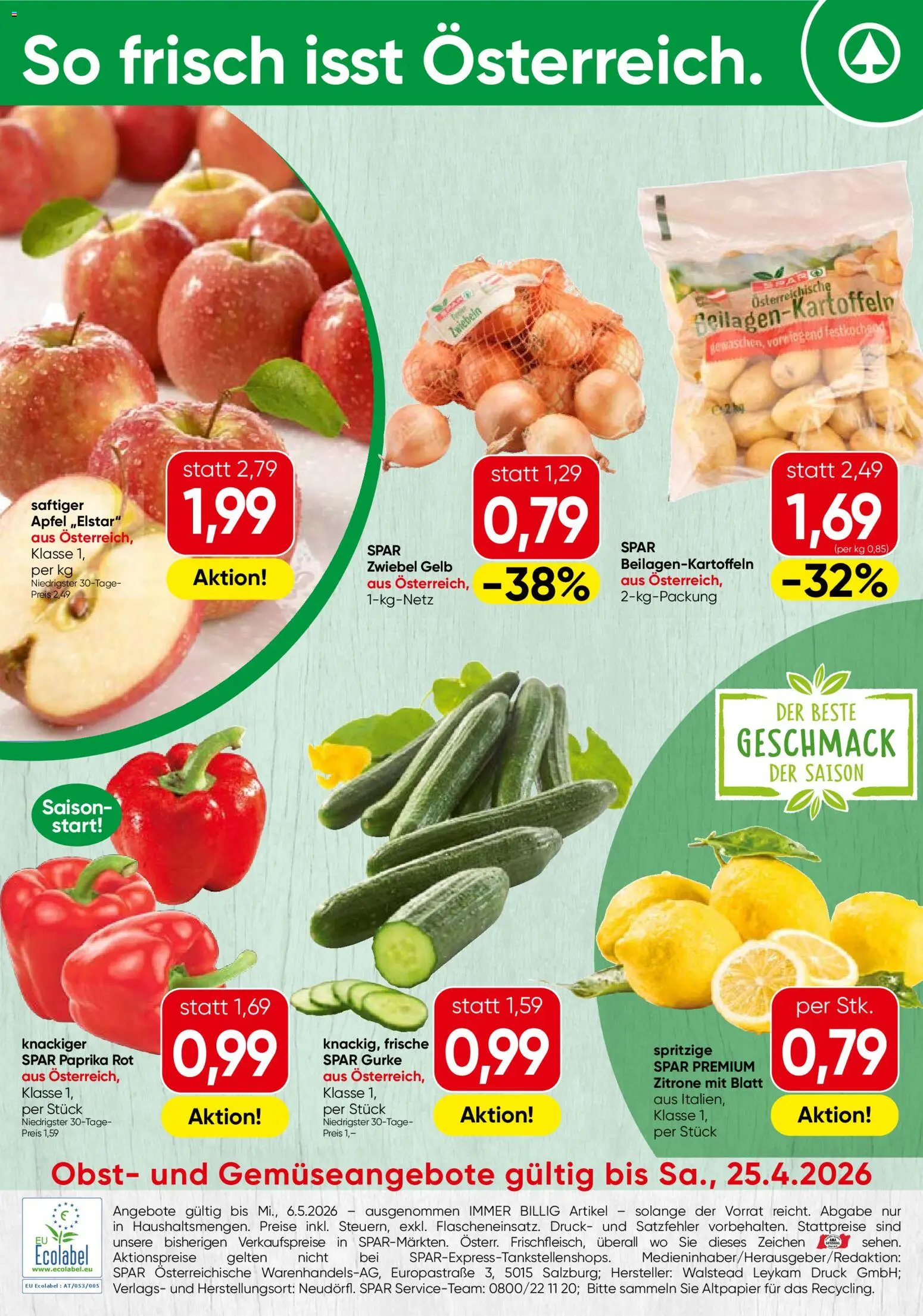 Spar Flugblatt - Wien gültig ab 23.04.2026 | Seite: 24 | Produkte: Zwiebeln, Obst, Zitrone, Äpfel