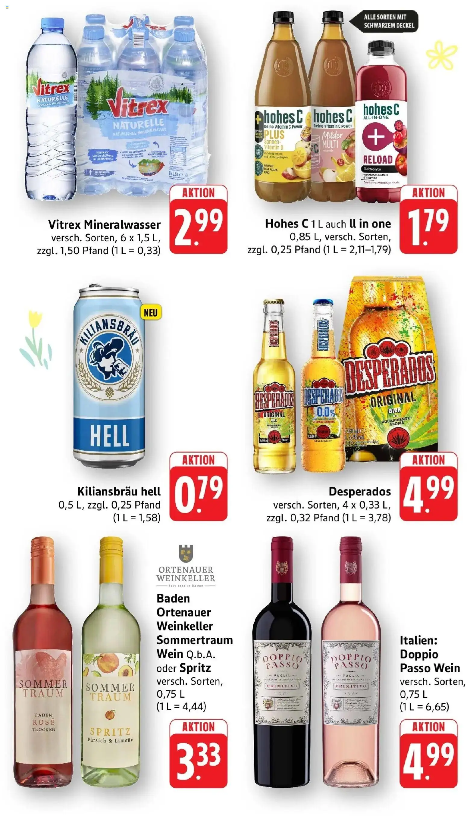 Angebote – gültig ab 30.03.2026 | Seite: 9 | Produkte: Mineralwasser, Desperados, Limette, Wein