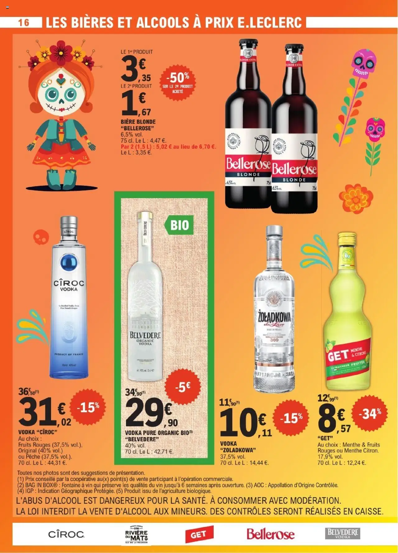 {H1} | Page: 16 | Produits: Vodka, Menthe, Pêche, Bière blonde