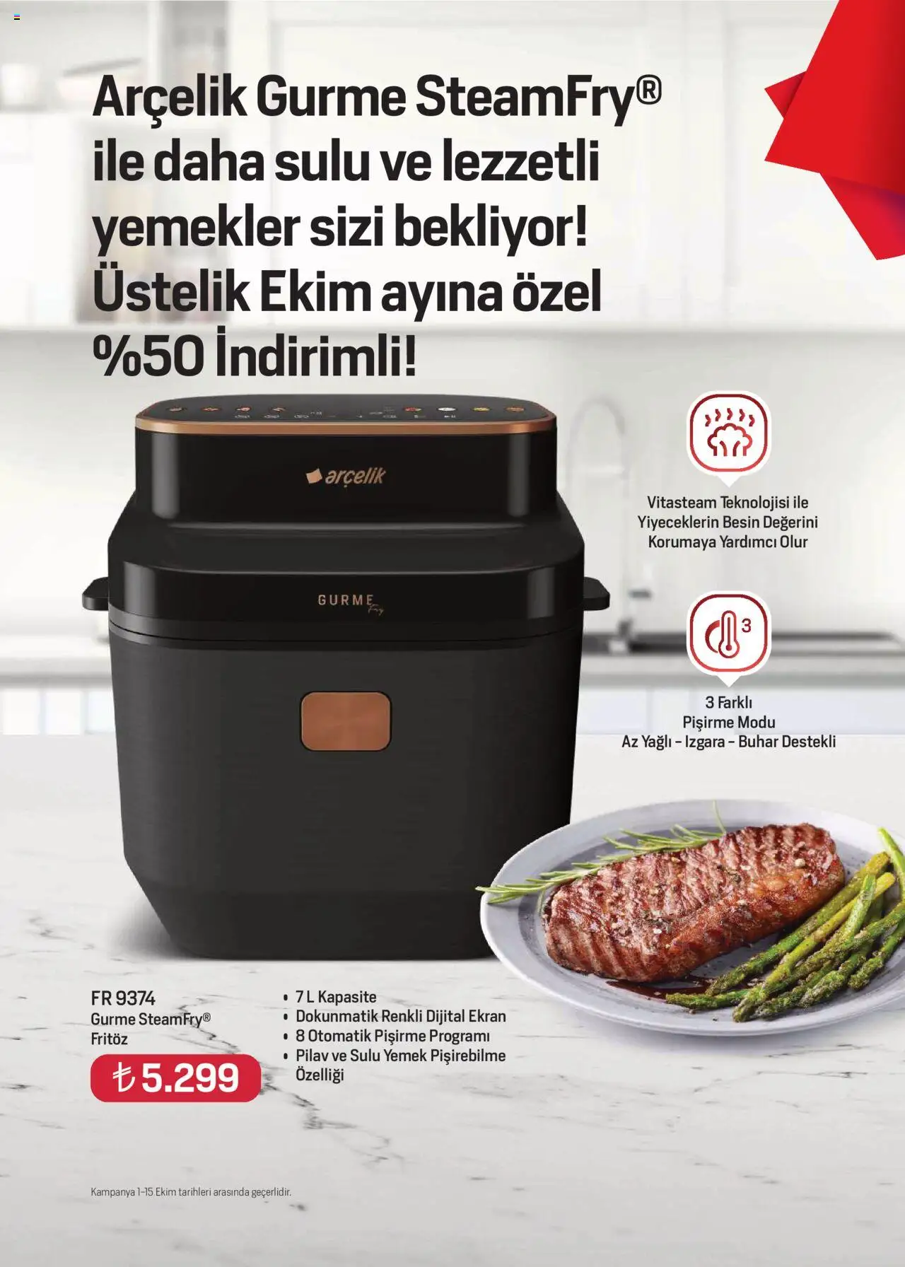 Arçelik Katalog - 01.10.2025 tarihinden itibaren geçerlidir | Sayfa: 48 | Ürünler: Fritöz, Pilav, Izgara