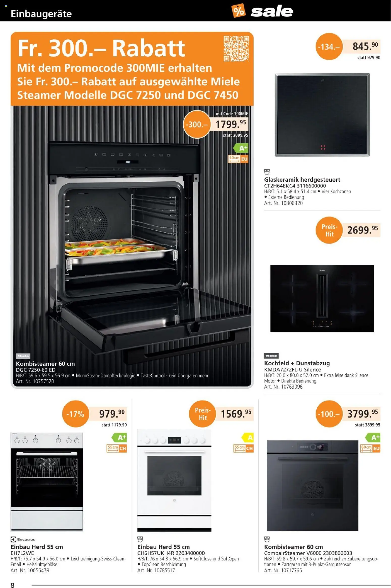 Fust Aktionen – gültig ab 25.12.2025 | Seite: 8 | Produkte: Dunstabzug, Kochfeld, Herd, Miele