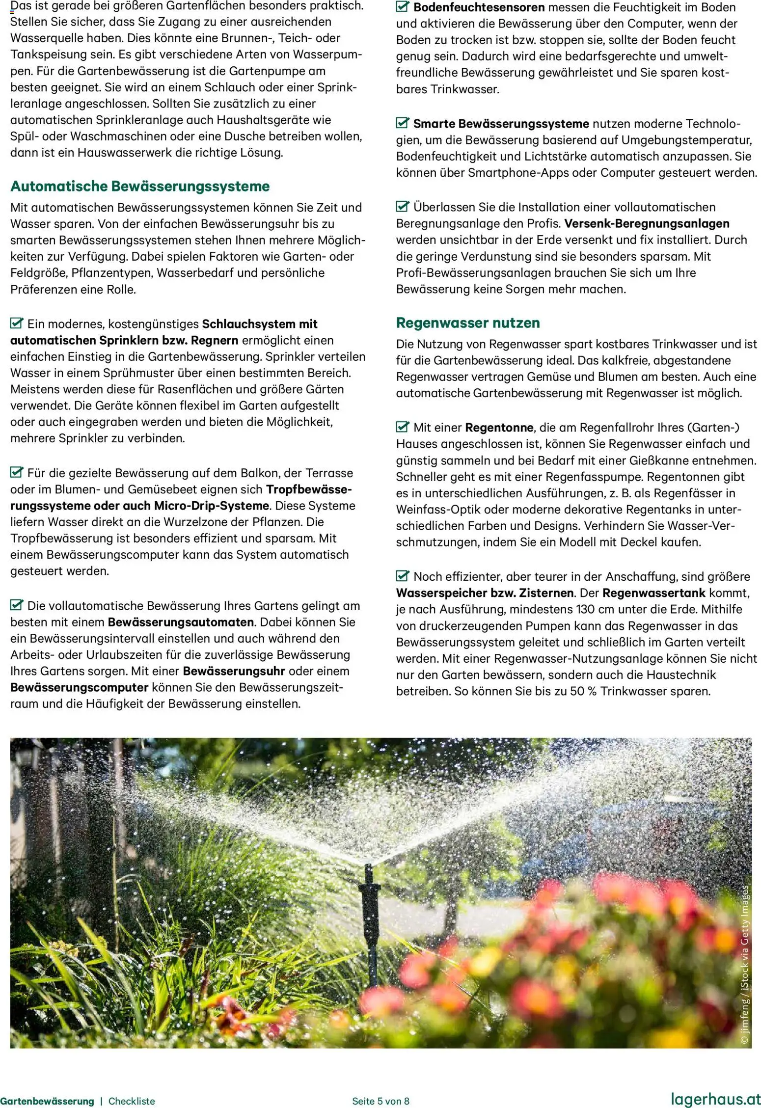 Lagerhaus - Checkliste Gartenbewässerung gültig ab 13.11.2025 | Seite: 5 | Produkte: Wasser, Gemüse, Computer, Dusche