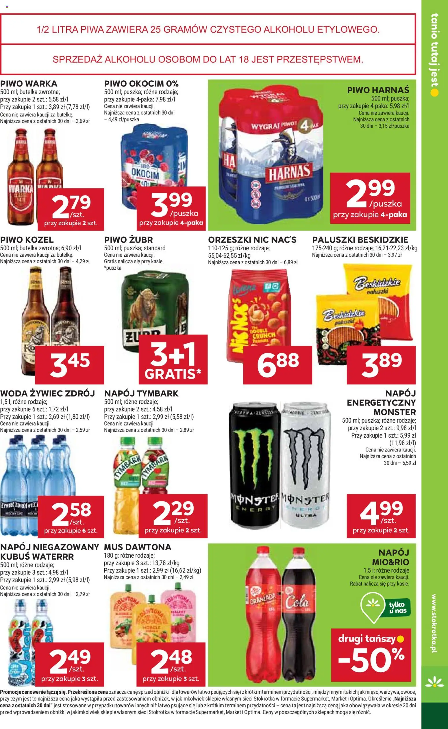 Stokrotka Gazetka - Market od 19.02.2026 | Strona: 21 | Produkty: Piwo żubr, Harnaś, Piwo, Woda