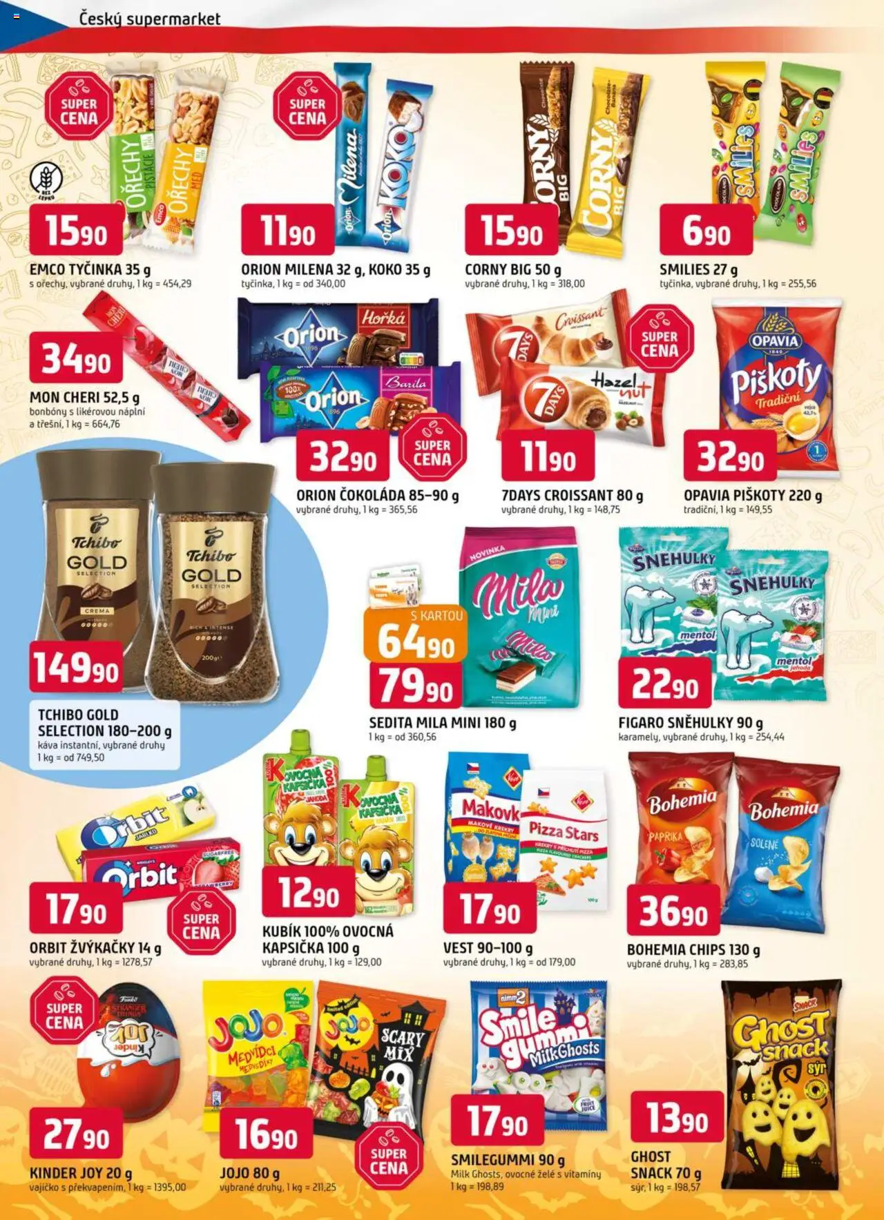 Trefa leták od 22.10.2025 | Strana: 6 | Produkty: Mon Chéri, Pizza, Bohemia chips, Kinder