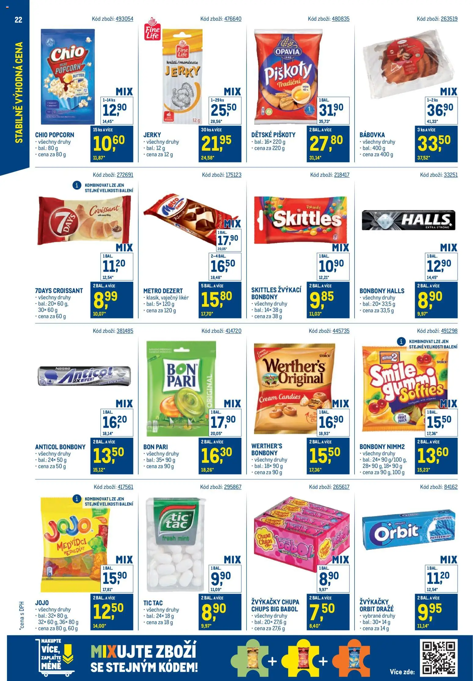 Makro leták - Stabilně výhodná cena od 19.11.2025 | Strana: 22 | Produkty: Dětské piškoty, Popcorn, Croissant, Vaječný Likér