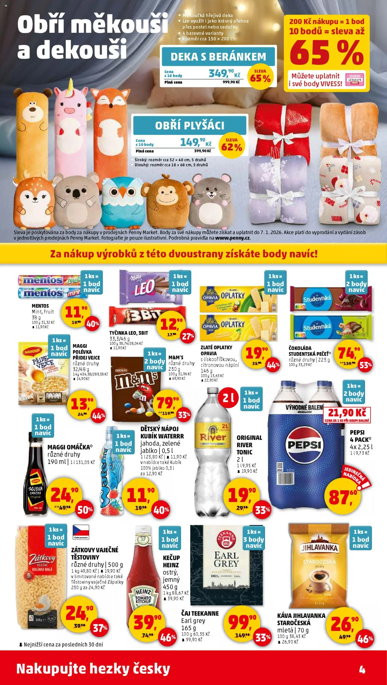 Penny Market leták - Čtvrtečník od 13.11.2025 | Strana: 4 | Produkty: Přehoz, Vejce, Těstoviny, Kečup