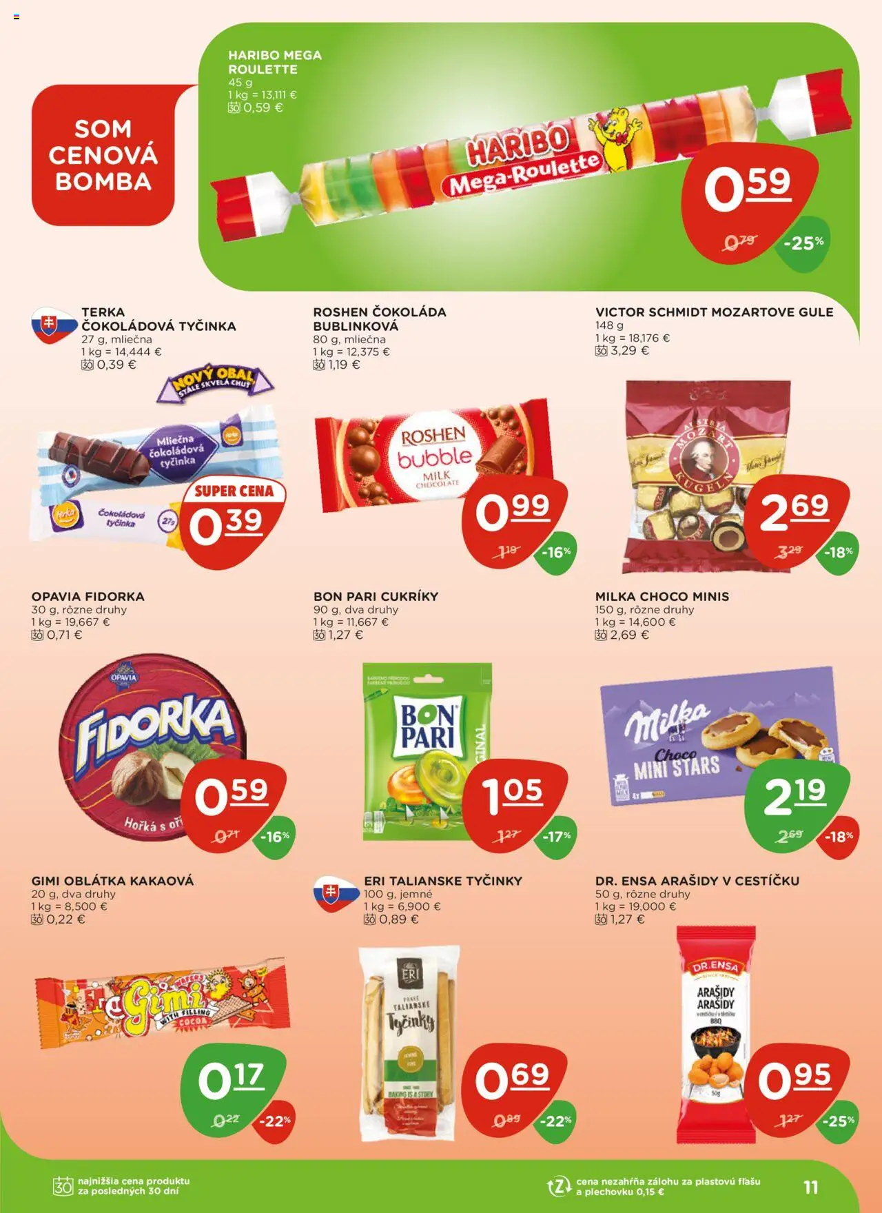 Terno leták │ platný od 19.06.2025 | Strana: 11 | Produkty: Čokoláda, Cukríky, Milka, Arašidy