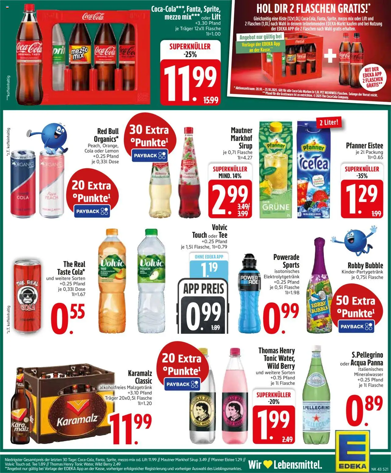 {H1} | Pagina: 21 | Producten: Coca Cola, Red Bull, Pet