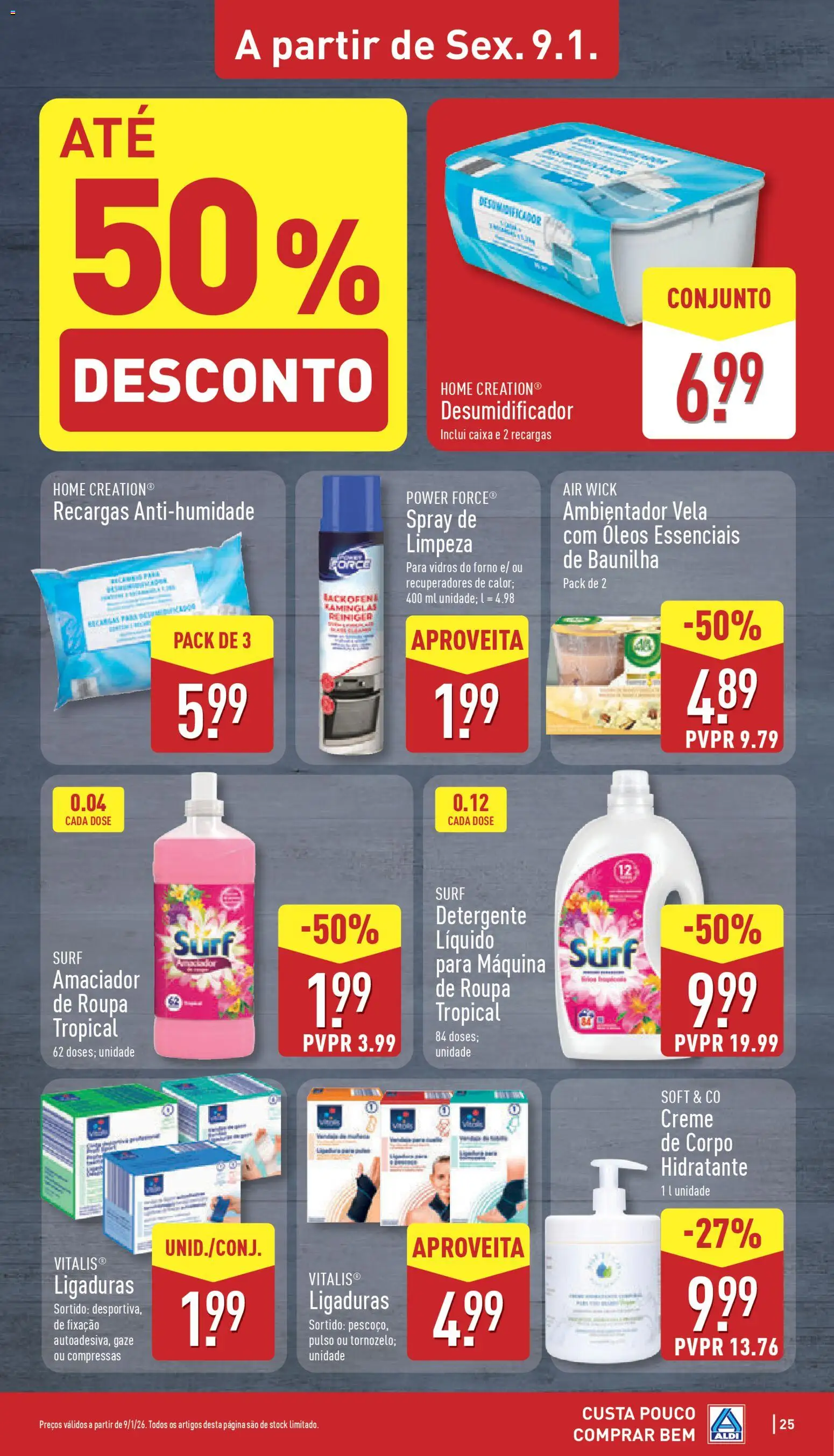 Aldi folheto │ válido de 05.01.2026 | Página: 25 | Produtos: Detergente, Caixa, Creme, Desumidificador