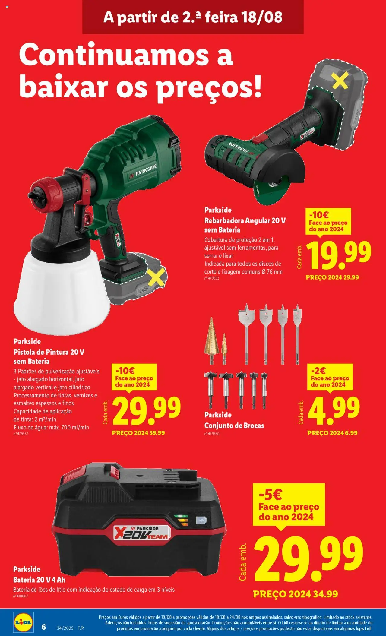 Lidl Novidades │ válido de 18.08.2025 | Página: 6 | Produtos: Agua, Pistola de pintura, Tinta, Bateria