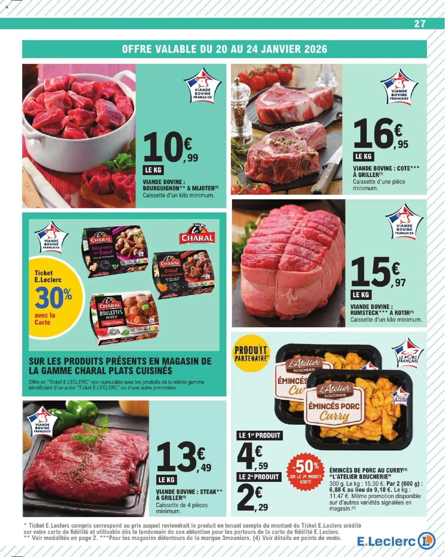 {H1} | Page: 27 | Produits: Viande, Porc, Rumsteck, Viande bovine