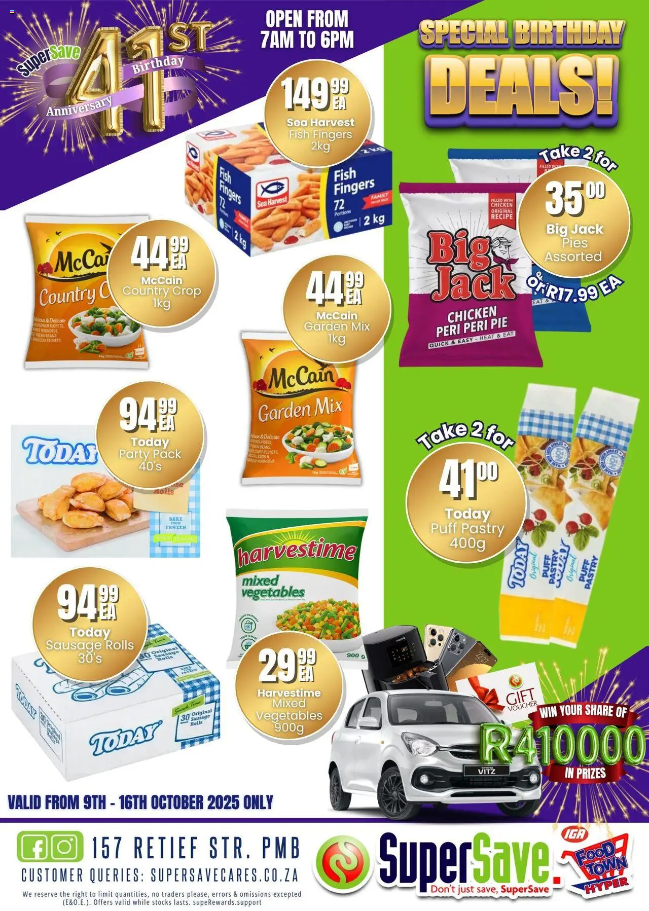 New Super Save catalogue – valid from 09.10.2025 | Page: 4 | Products: Beans, Chicken, Fish, Sausage