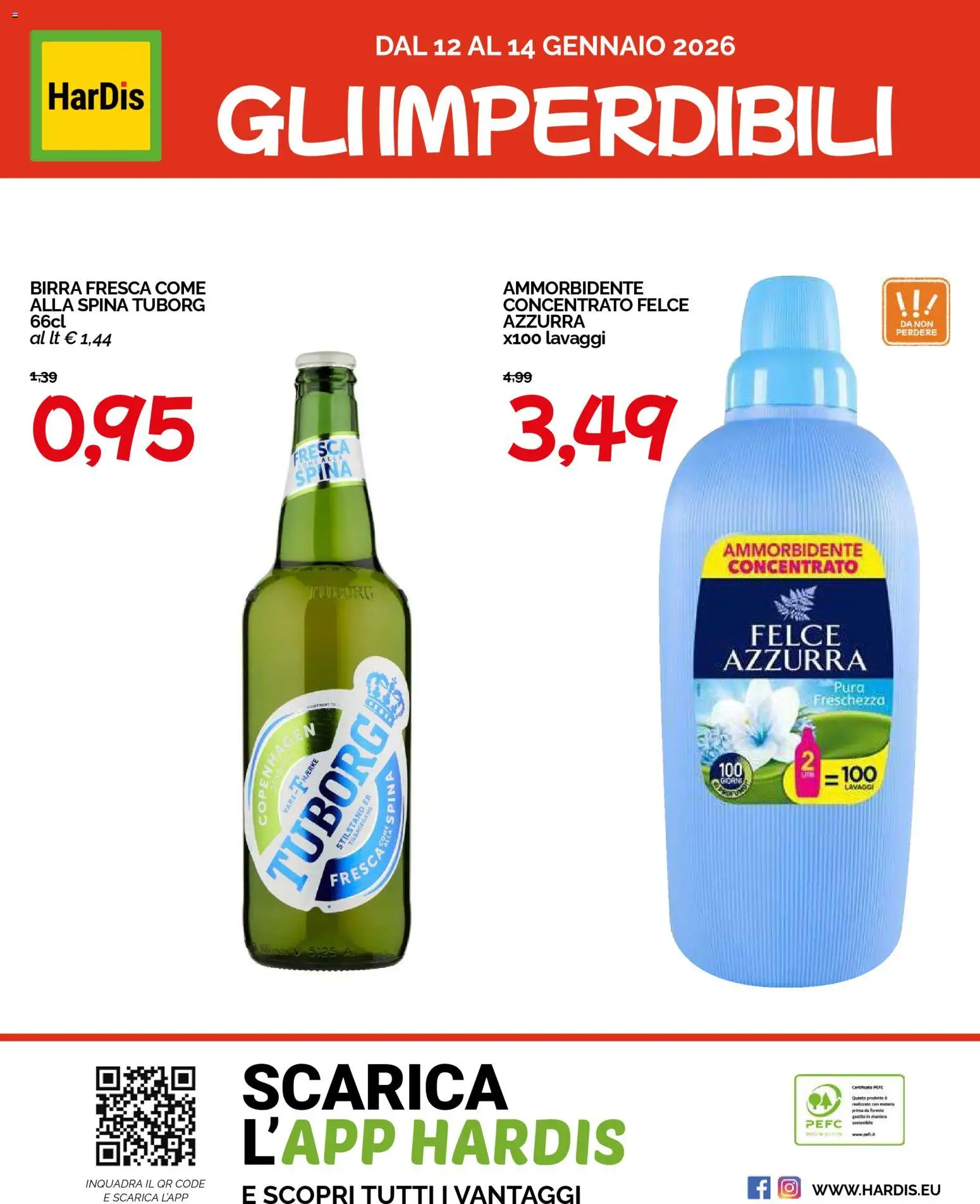 Volantino HarDis del 05.01.2026 | Pagina: 16 | Prodotti: Birra, Ammorbidente