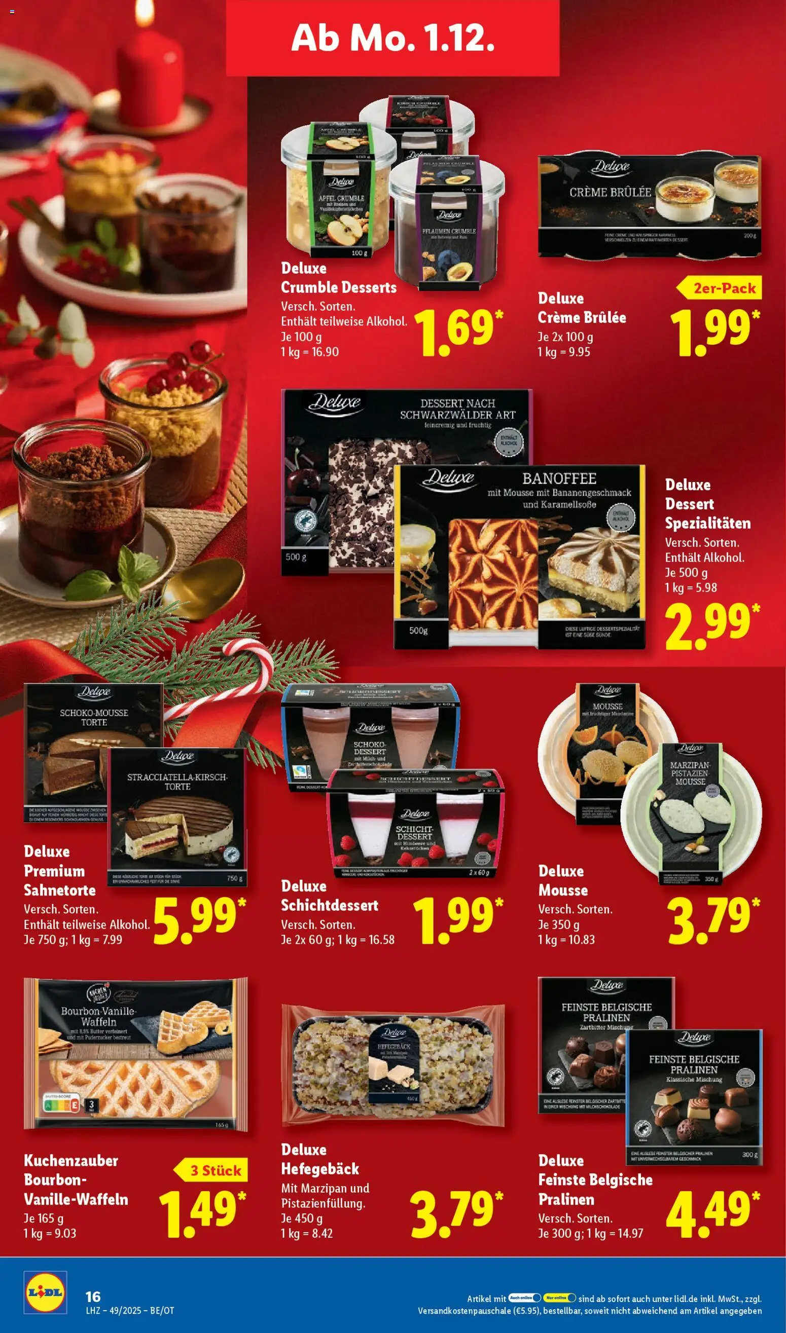 Lidl Prospekt Zossen – gültig ab 01.12.2025 | Seite: 28 | Produkte: Butter, Pistazien, Waffeln, Bourbon