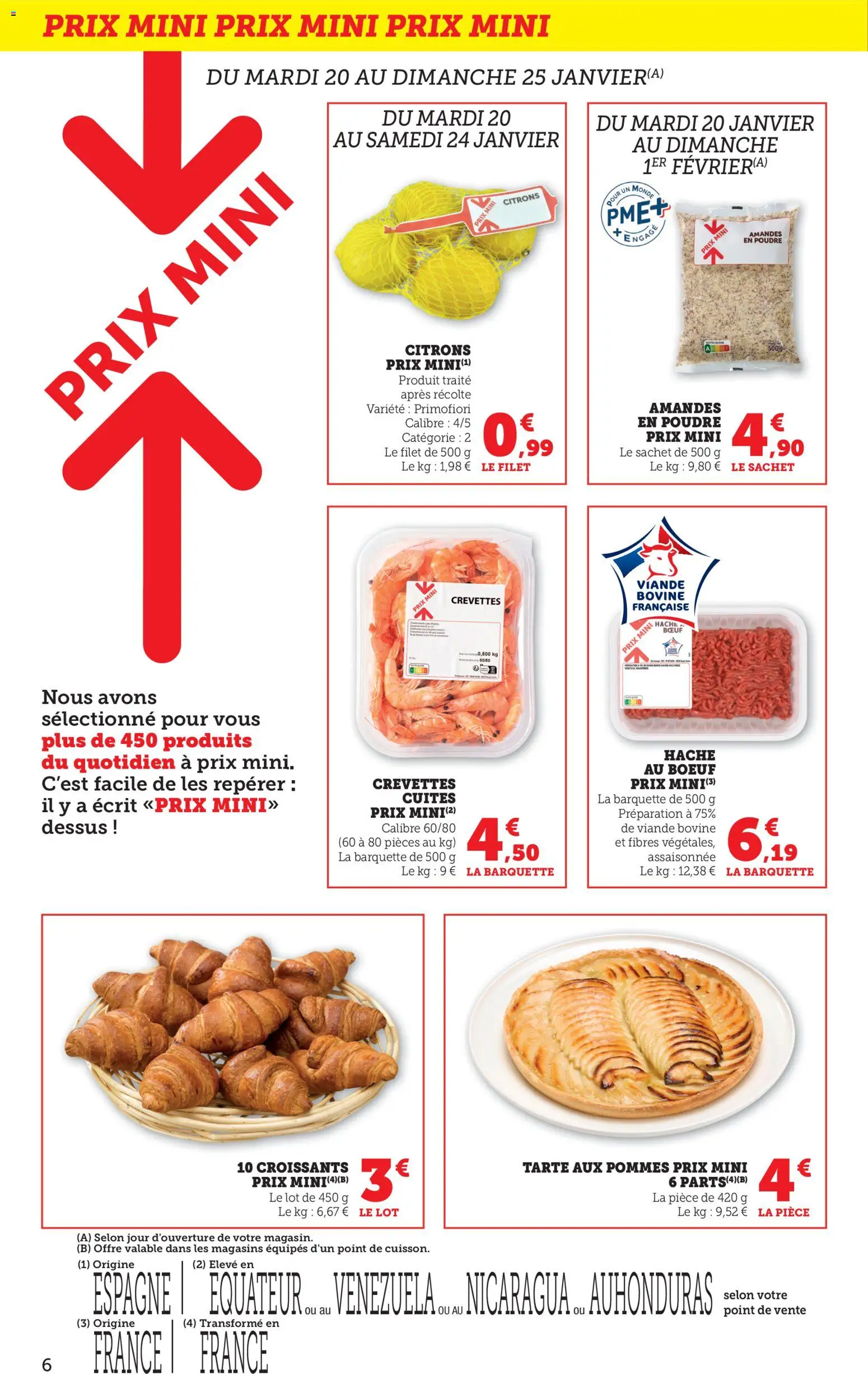 {H1} | Page: 6 | Produits: Amandes en poudre, Poudre, Crevettes, Viande bovine