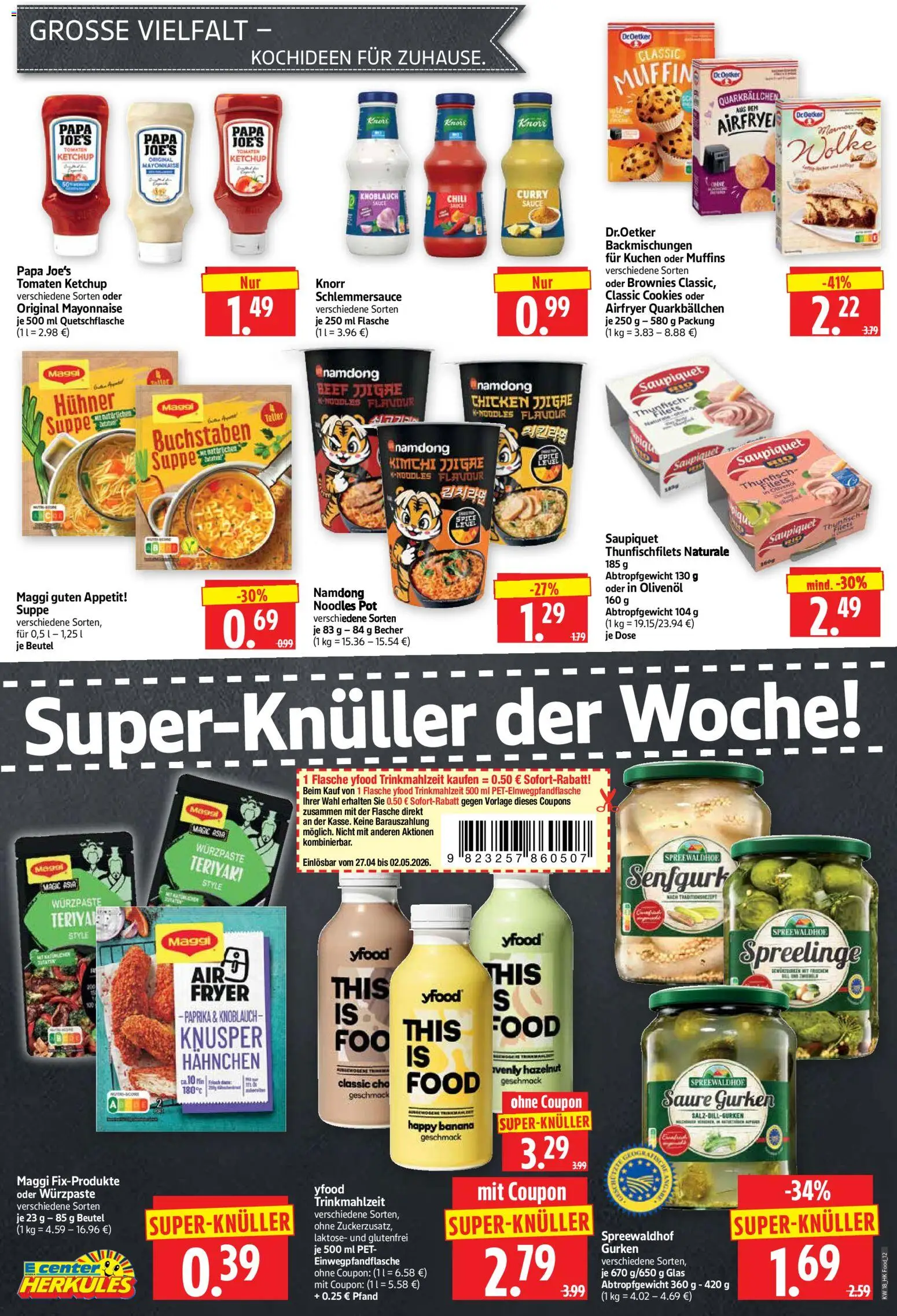 HERKULES Prospekt 	 – gültig ab 27.04.2026 | Seite: 12 | Produkte: Hahnchen, Thunfisch, Knorr, Paprika