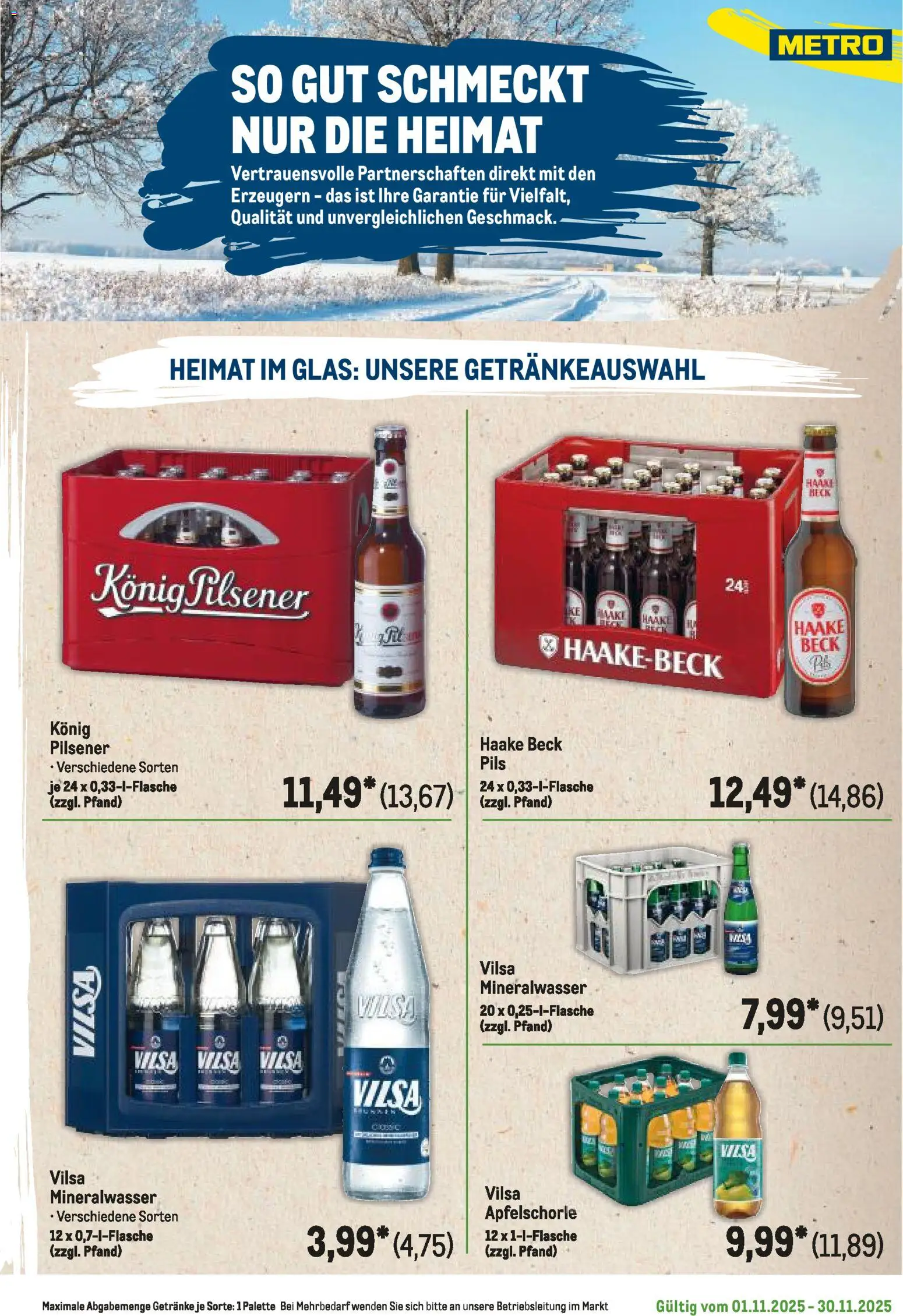 Metro Regionaler Flyer – gültig ab 01.11.2025 | Seite: 47 | Produkte: Konig pilsener, Pils, Mineralwasser