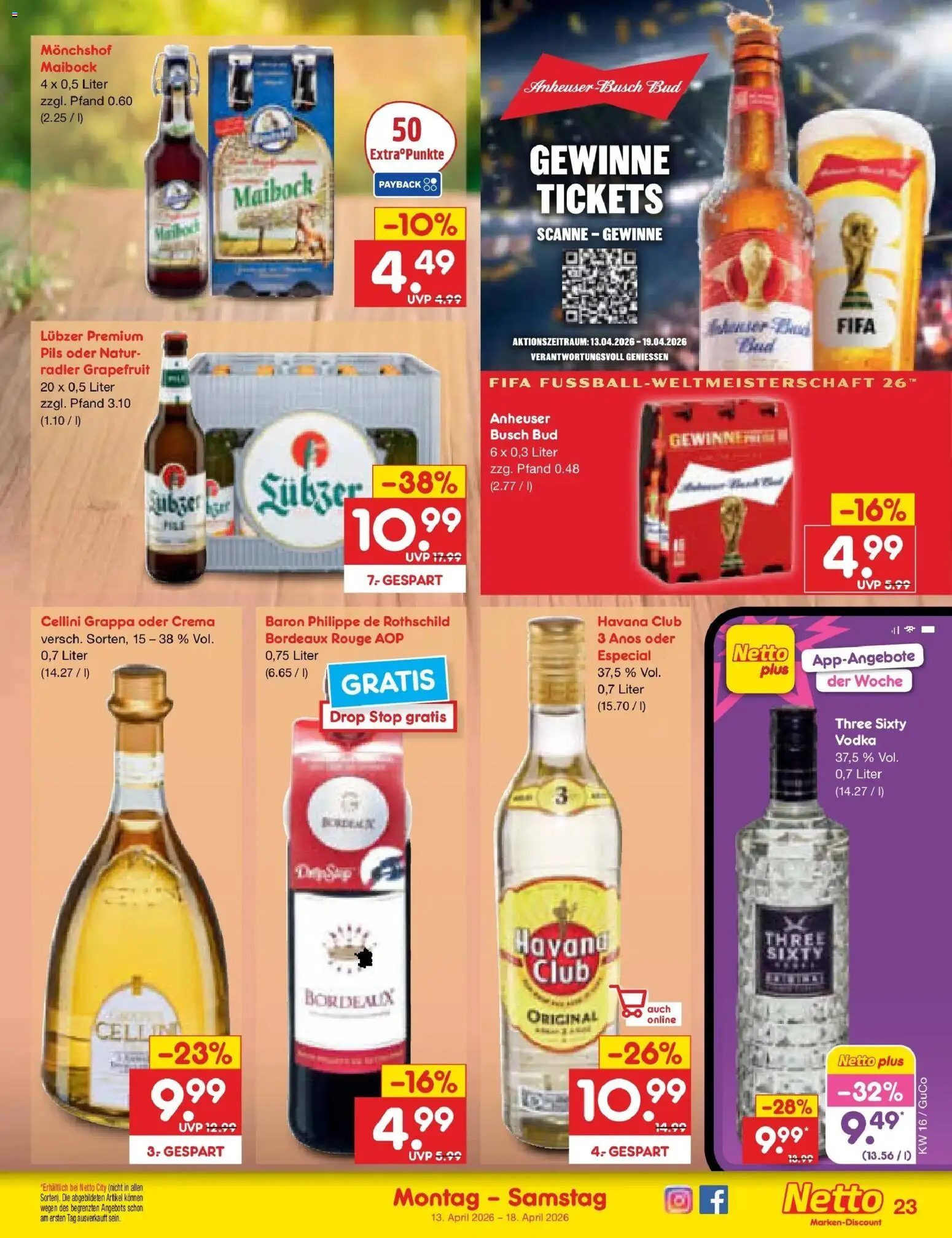 Netto Marken-Discount Prospekt Bitterfeld-Wolfen	 – gültig ab 13.04.2026 | Seite: 35 | Produkte: Havana club, Grapefruit, Radler, Vodka