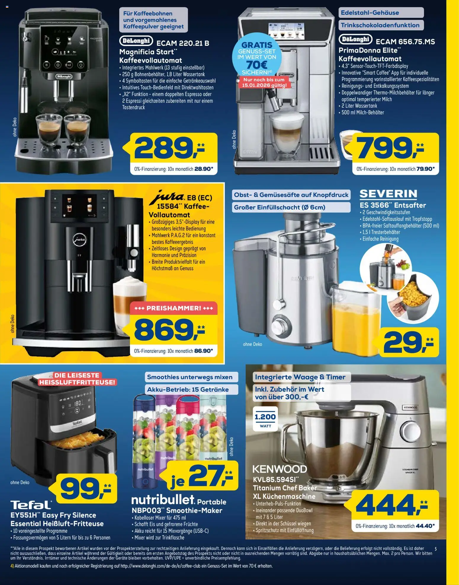 Euronics Prospekt 	 – gültig ab 10.01.2026 | Seite: 5 | Produkte: Mixer, Milch, Kaffee, Kaffeevollautomat